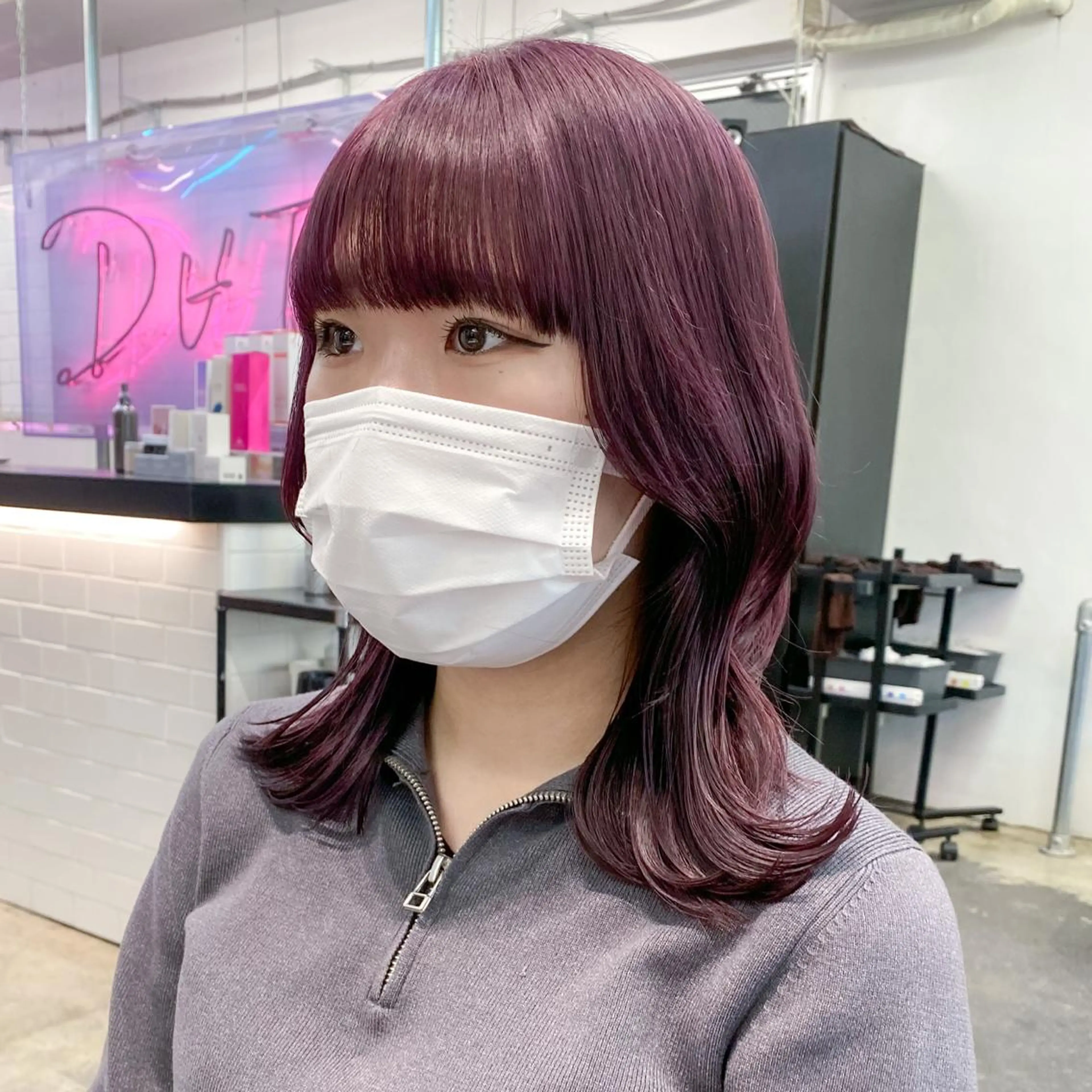 セミロング カラー 💗💗韓国レイヤー yu-ki💗💗のヘアスタイル