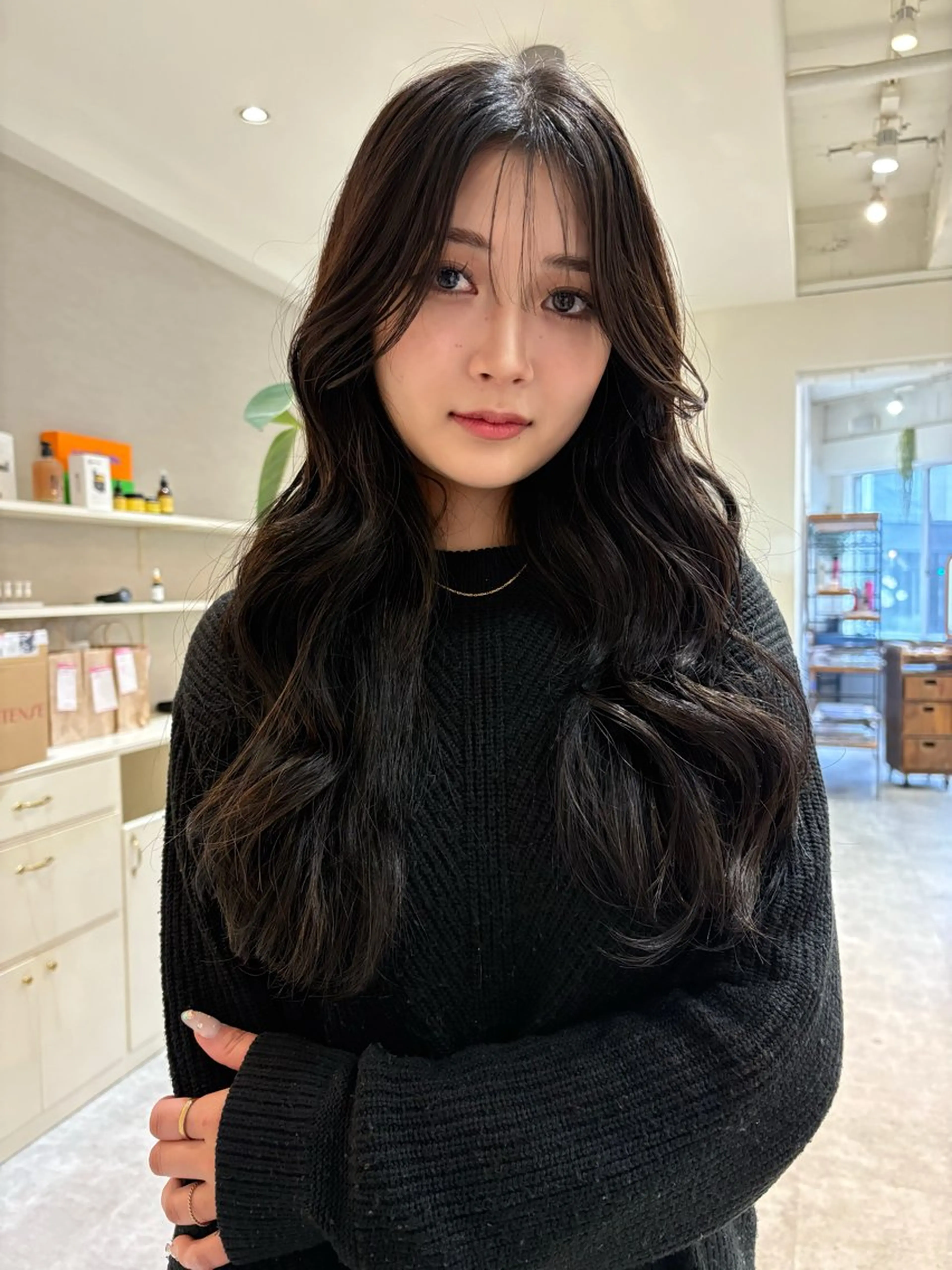 ロング ヘアカラー トリートメント SIKI yuuna モテ韓国ヘア☁️のヘアスタイル