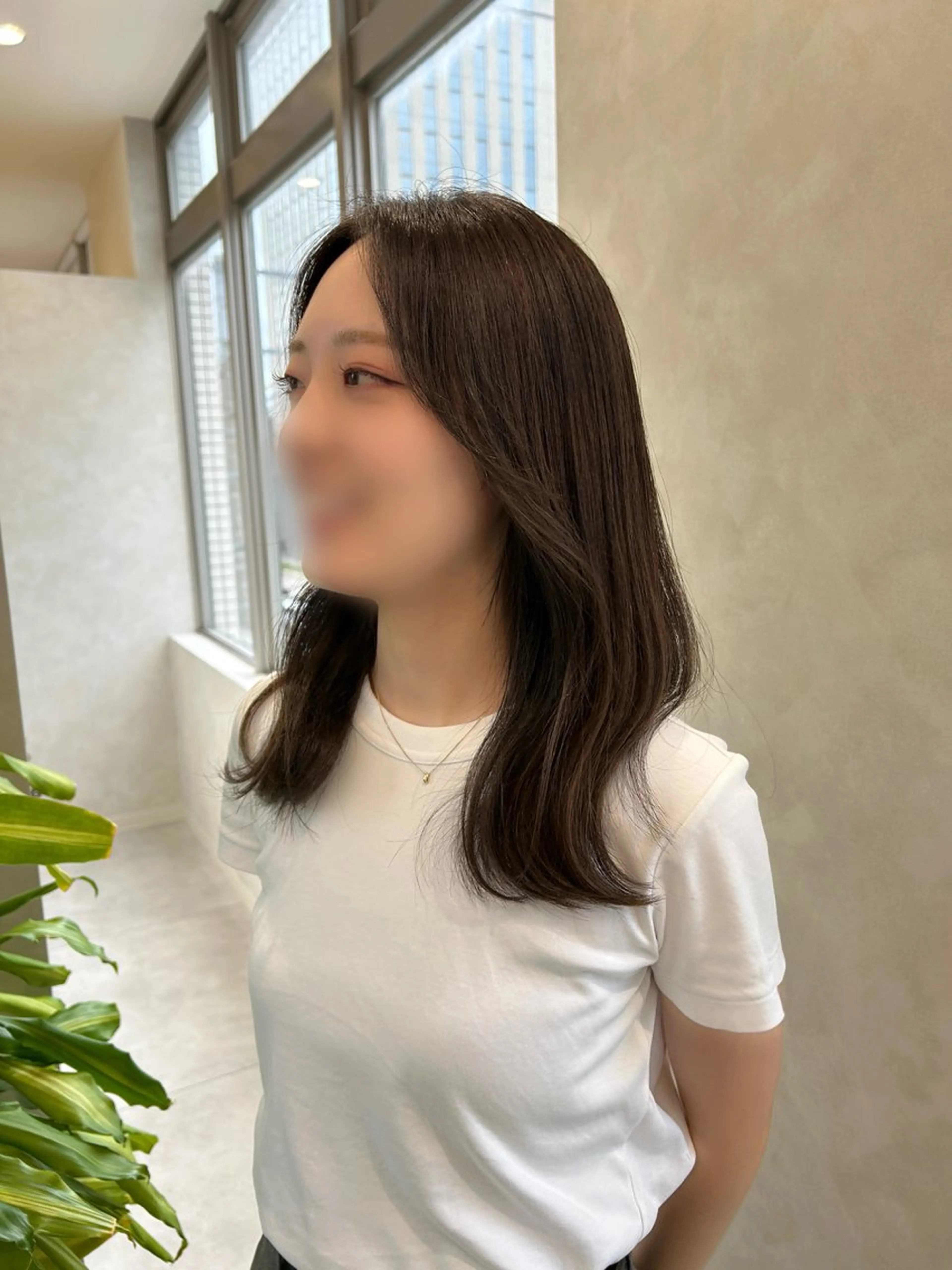 セミロング カット ヘアカラー トリートメント 左藤 樹真のヘアスタイル