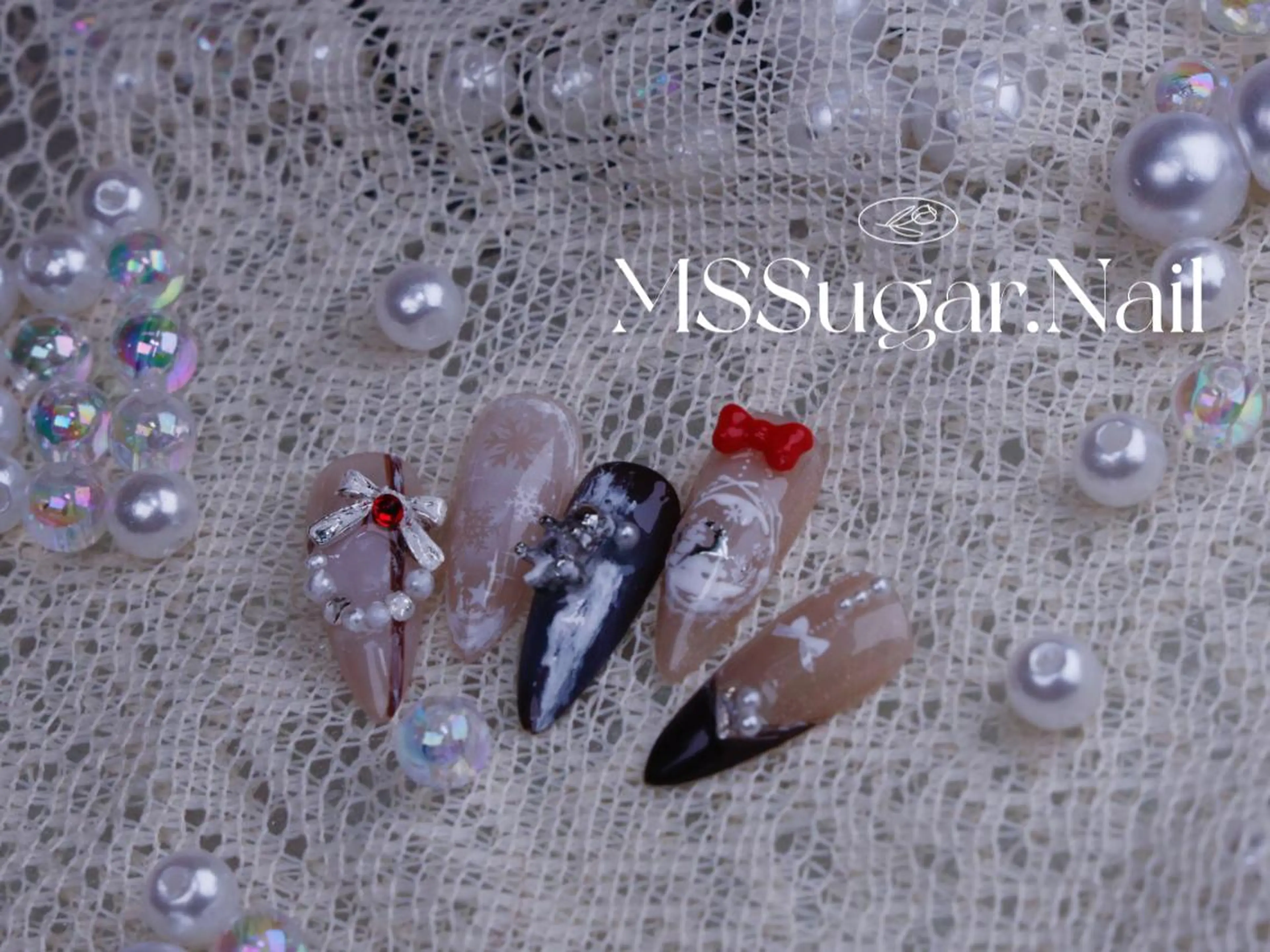 ネイル ハロウィン ロングネイル マグネットネイル スカルプネイル ネイルチップ MSSugar Nailのネイルデザイン