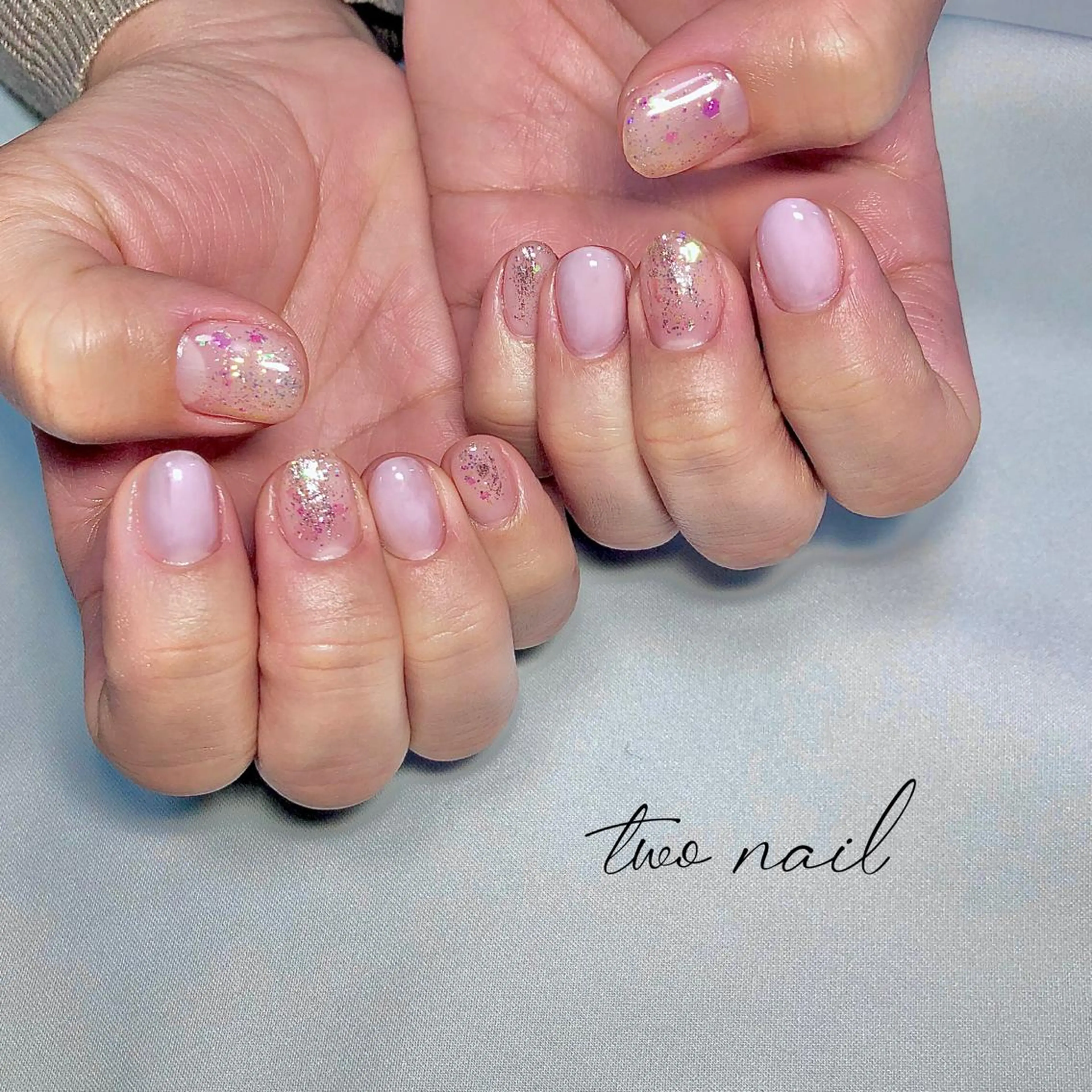 ネイル アートネイル フットネイル ハート ニュアンスネイル ホワイト ハンドネイル two nailのネイルデザイン