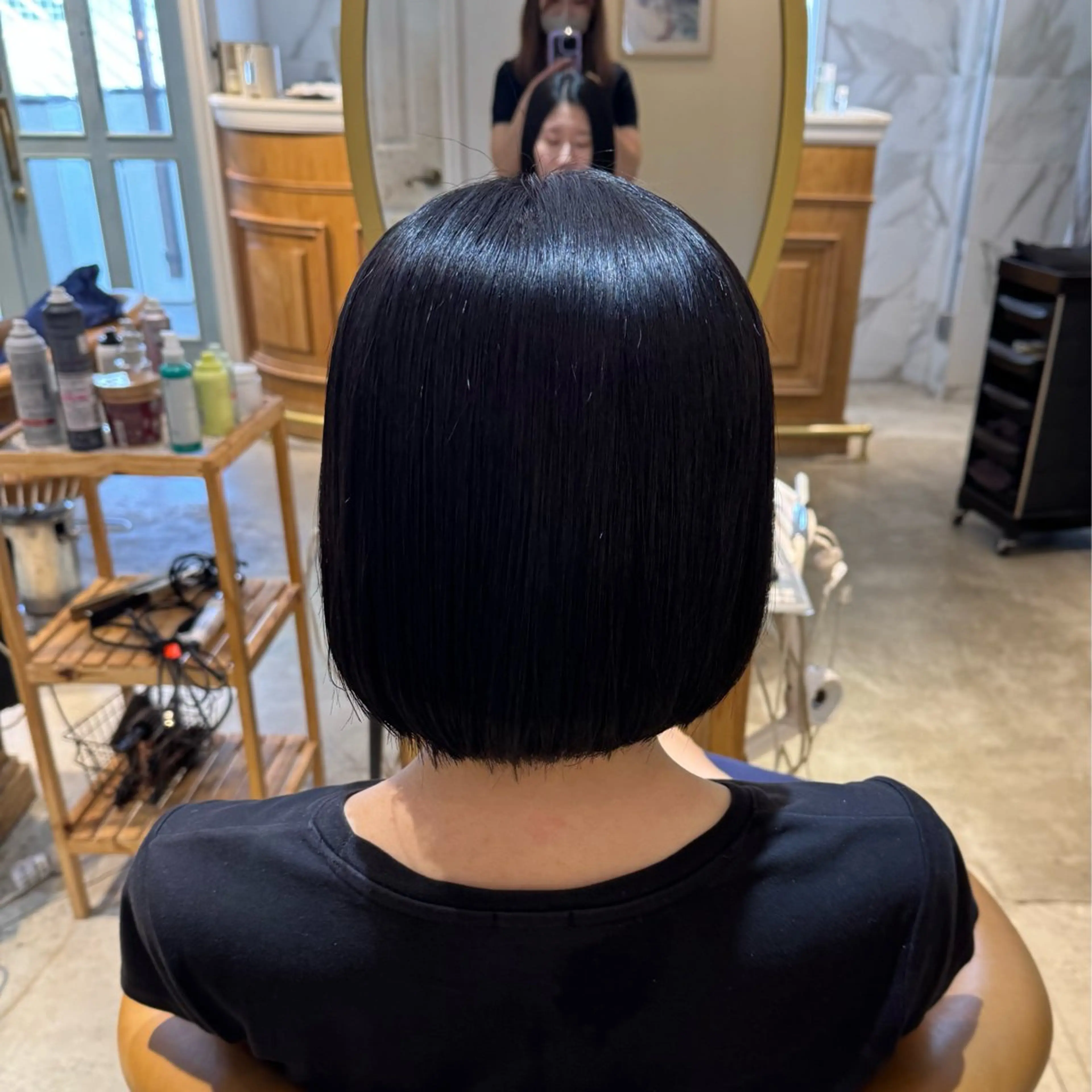 ミディアム ボブ 髪質改善 縮毛矯正 カット ヘアカラー トリートメント ヘアセット 髪質改善/ボブ /韓国/erikoのヘアスタイル