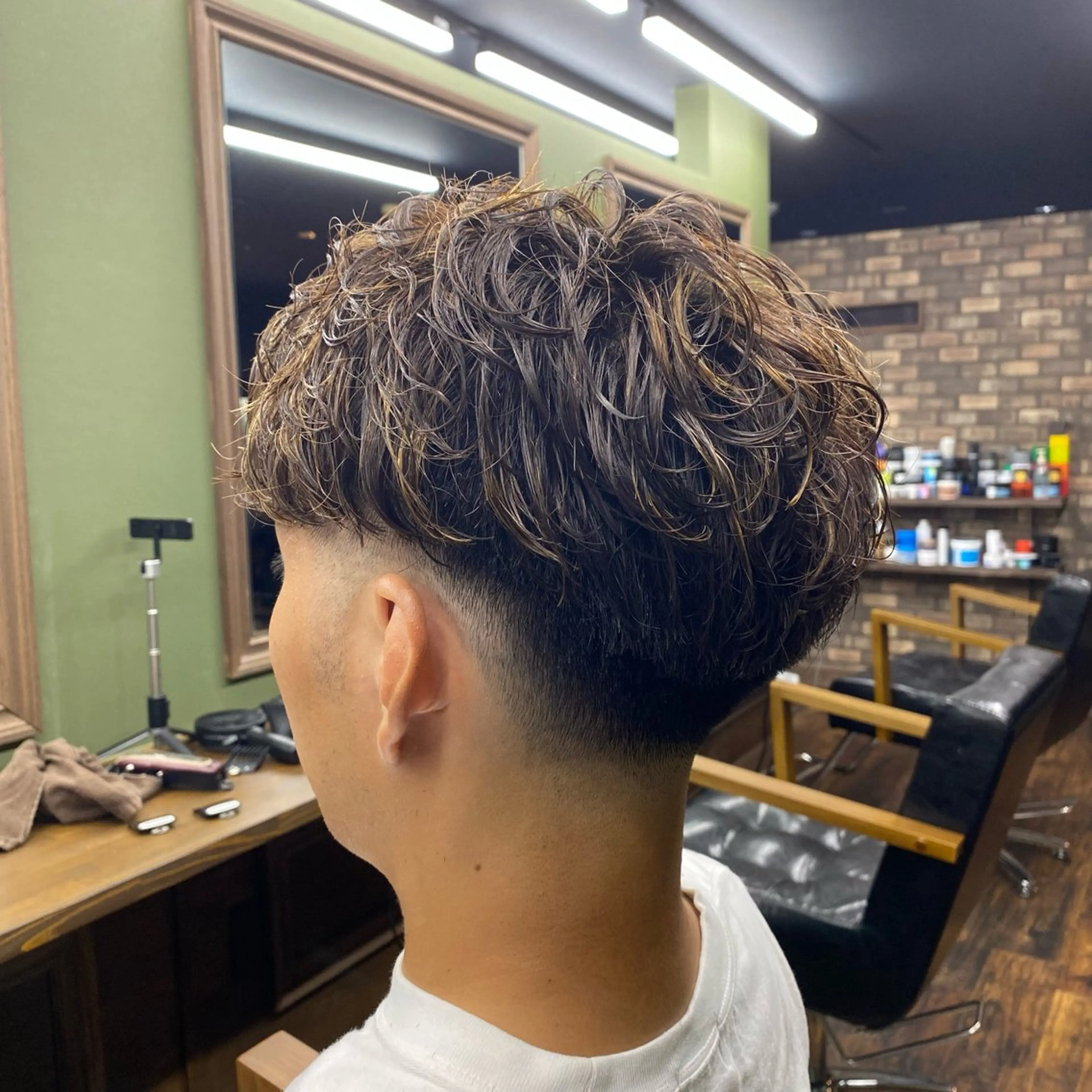 ミディアム カラー パーマ Maison所属・メンズ特化 浜本志厳のヘアスタイル