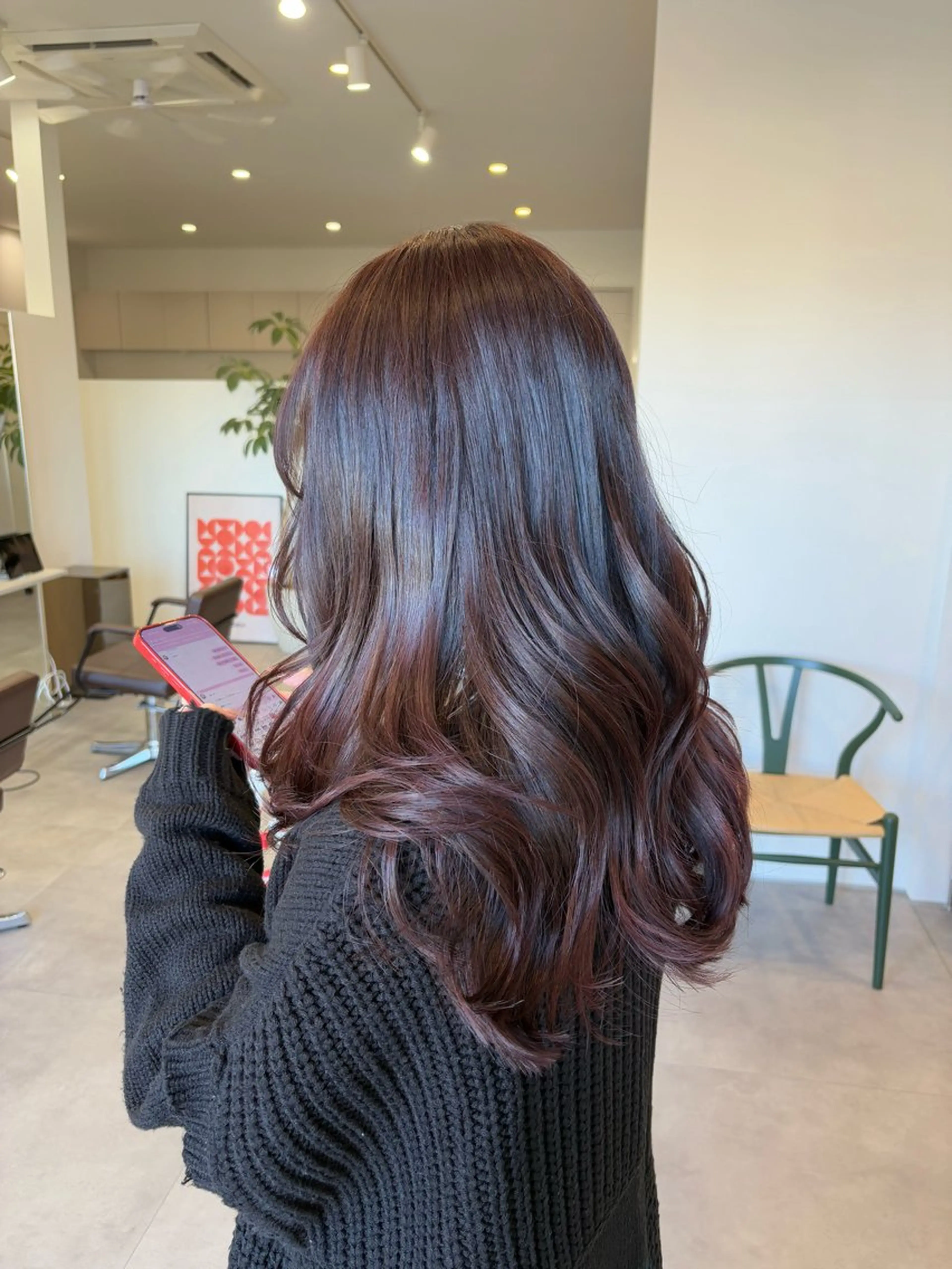 ロング カラー ブラウンカラー ピンクカラー ピンクブラウン レイヤーカット ヘアカラー YUEN イシイ アミのヘアスタイル