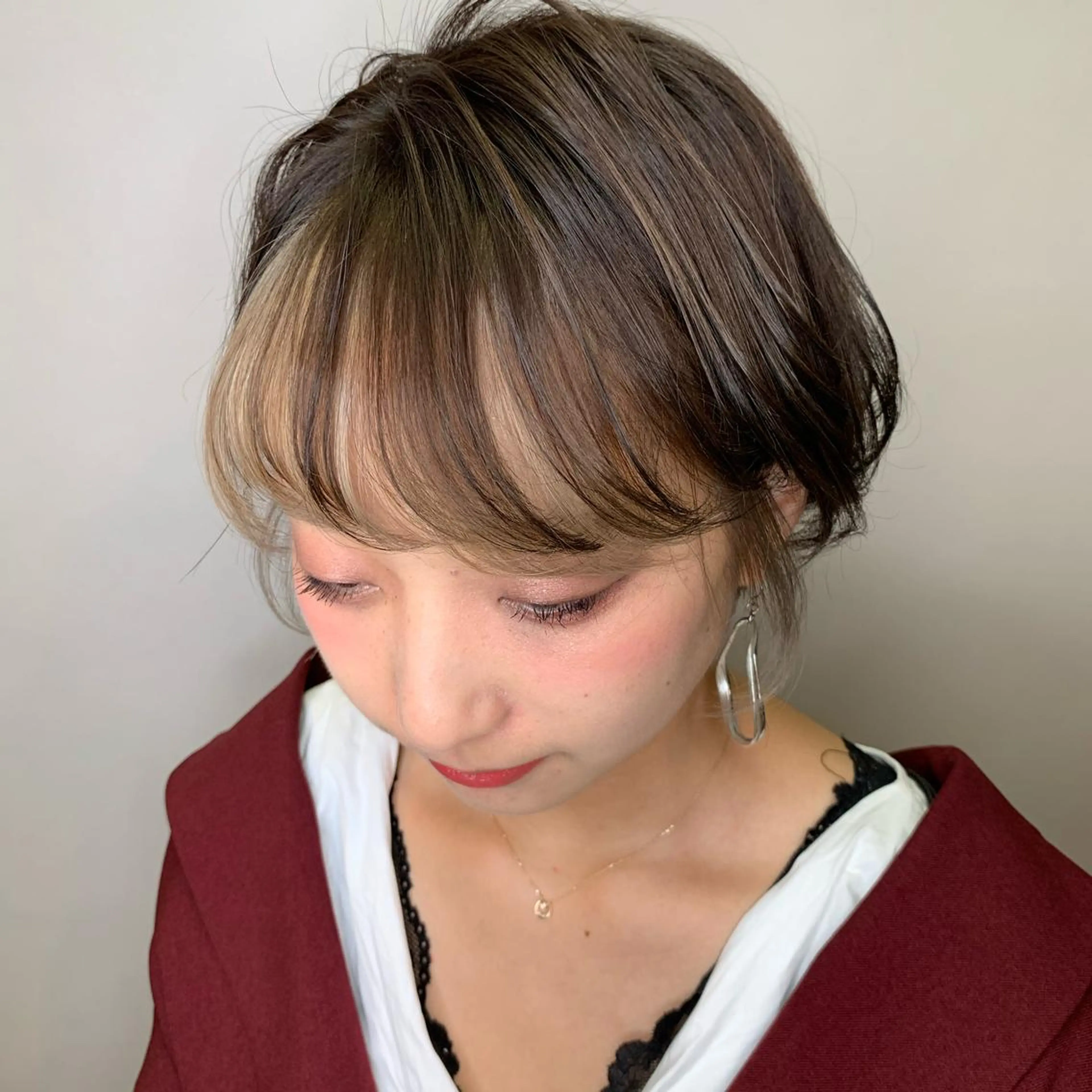 ショート カラー インナーカラー ヘアカラー ウスイ ハルカのヘアスタイル