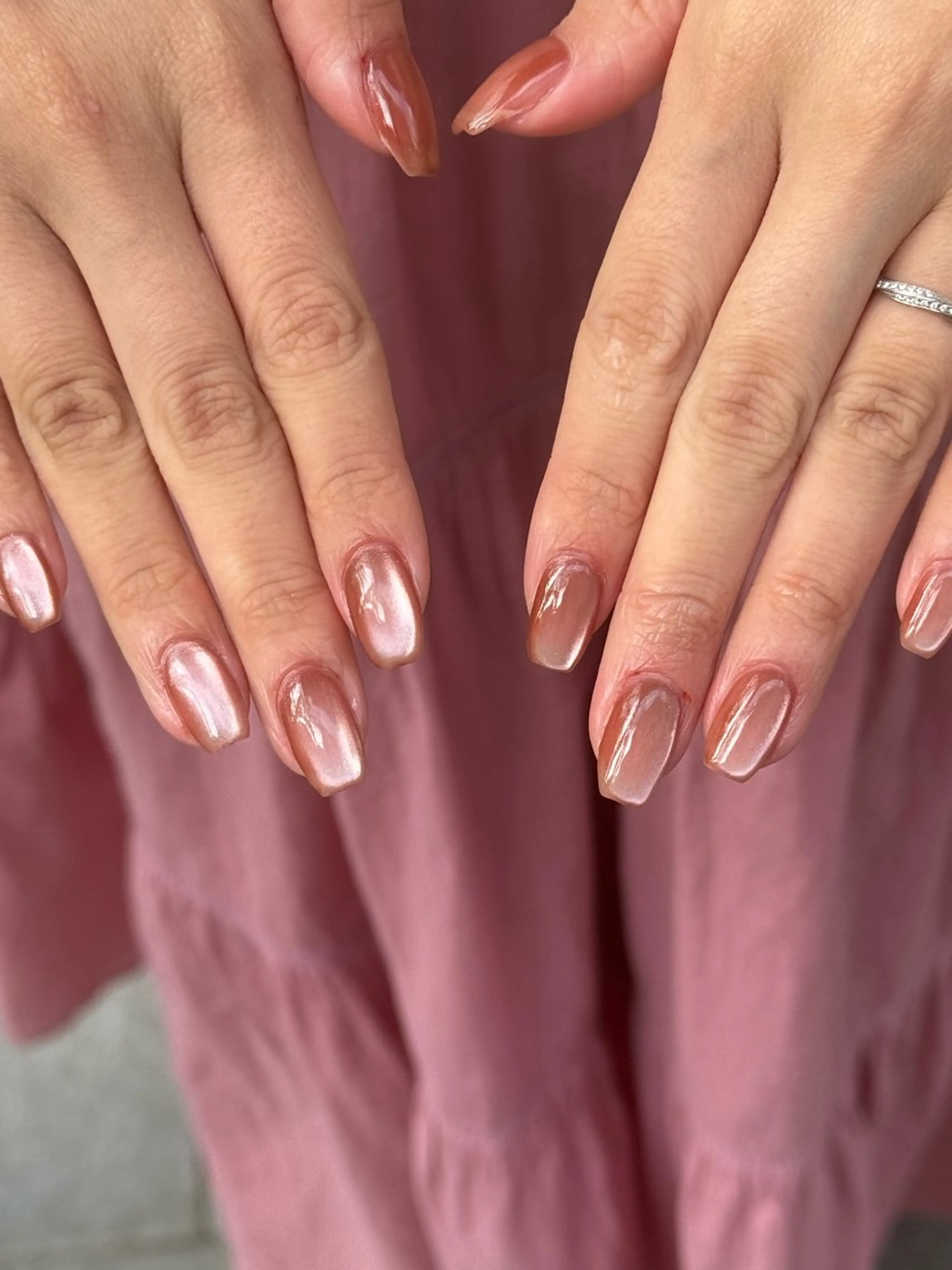 ネイル マグネットネイル ピンク ハンドネイル filonnail momoeのネイルデザイン