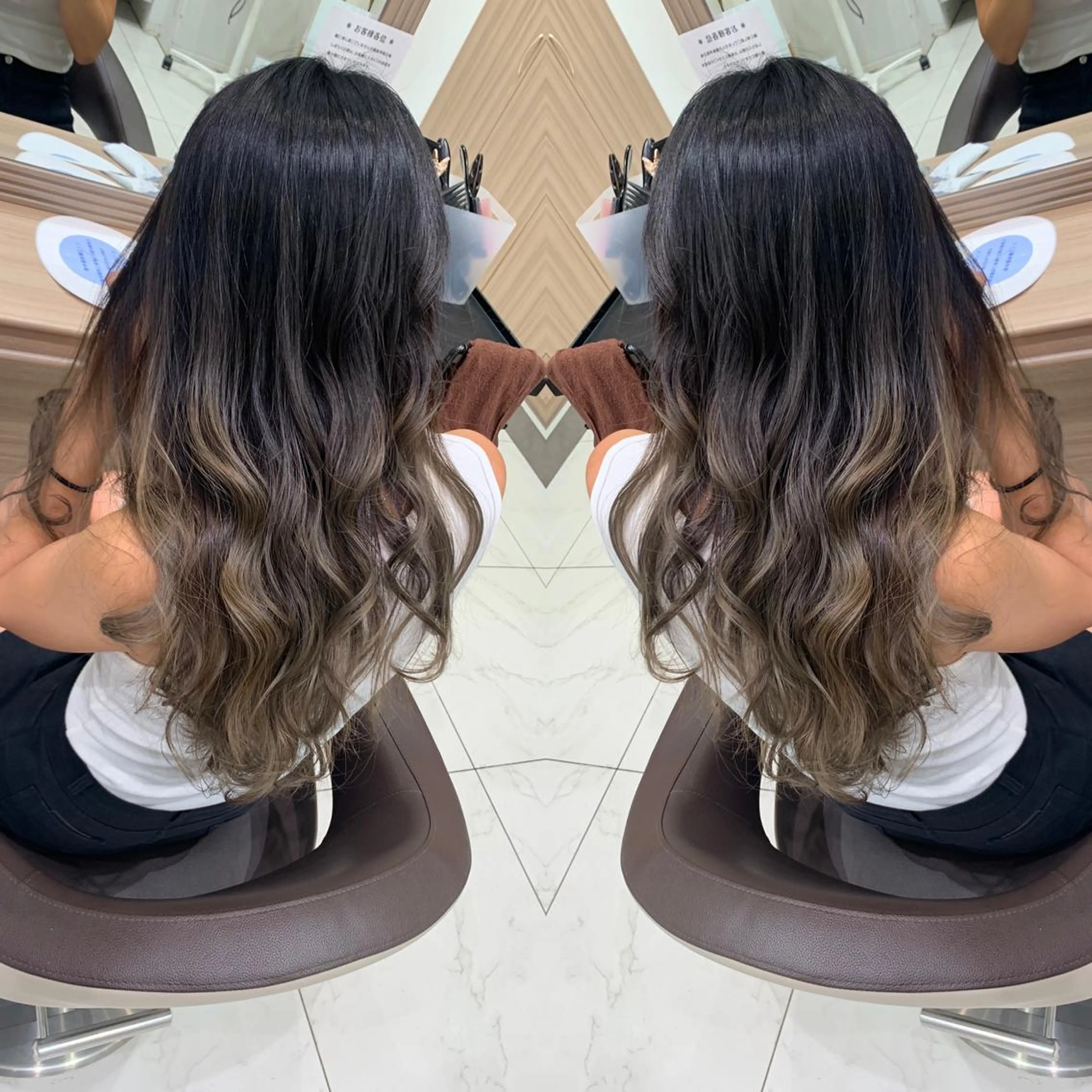 カラー バレイヤージュ 縮毛矯正 N° jillva ♦️川端裕司♦️のヘアスタイル