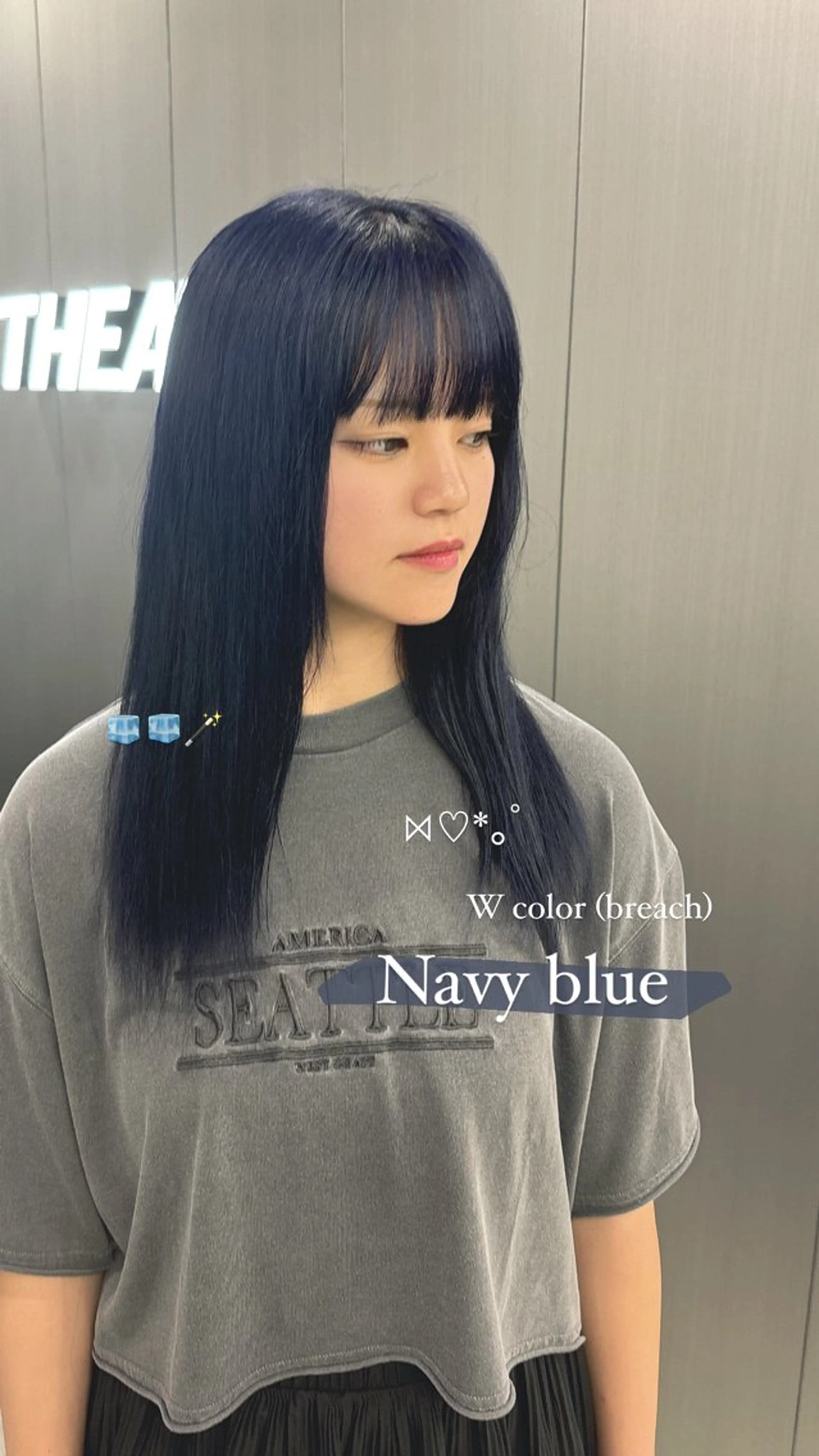 ロング カラー ヘアカラー 暗髪🩶ラベンダー/ ブルー/ユウナ🤍のヘアスタイル