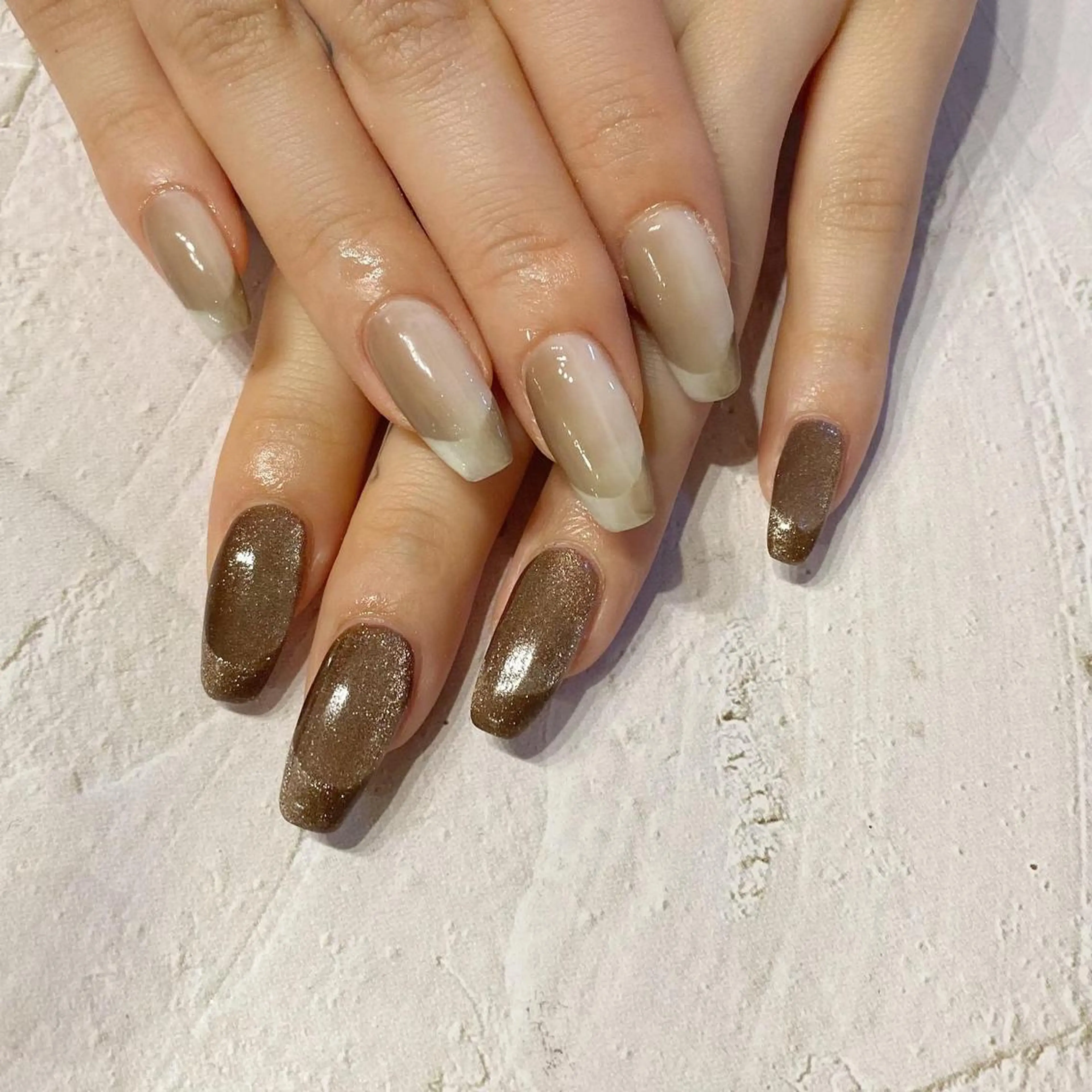 ネイル フレンチネイル グラデーション 韓国ネイル マグネットネイル ミラーネイル ハンドネイル mermooi nailのネイルデザイン