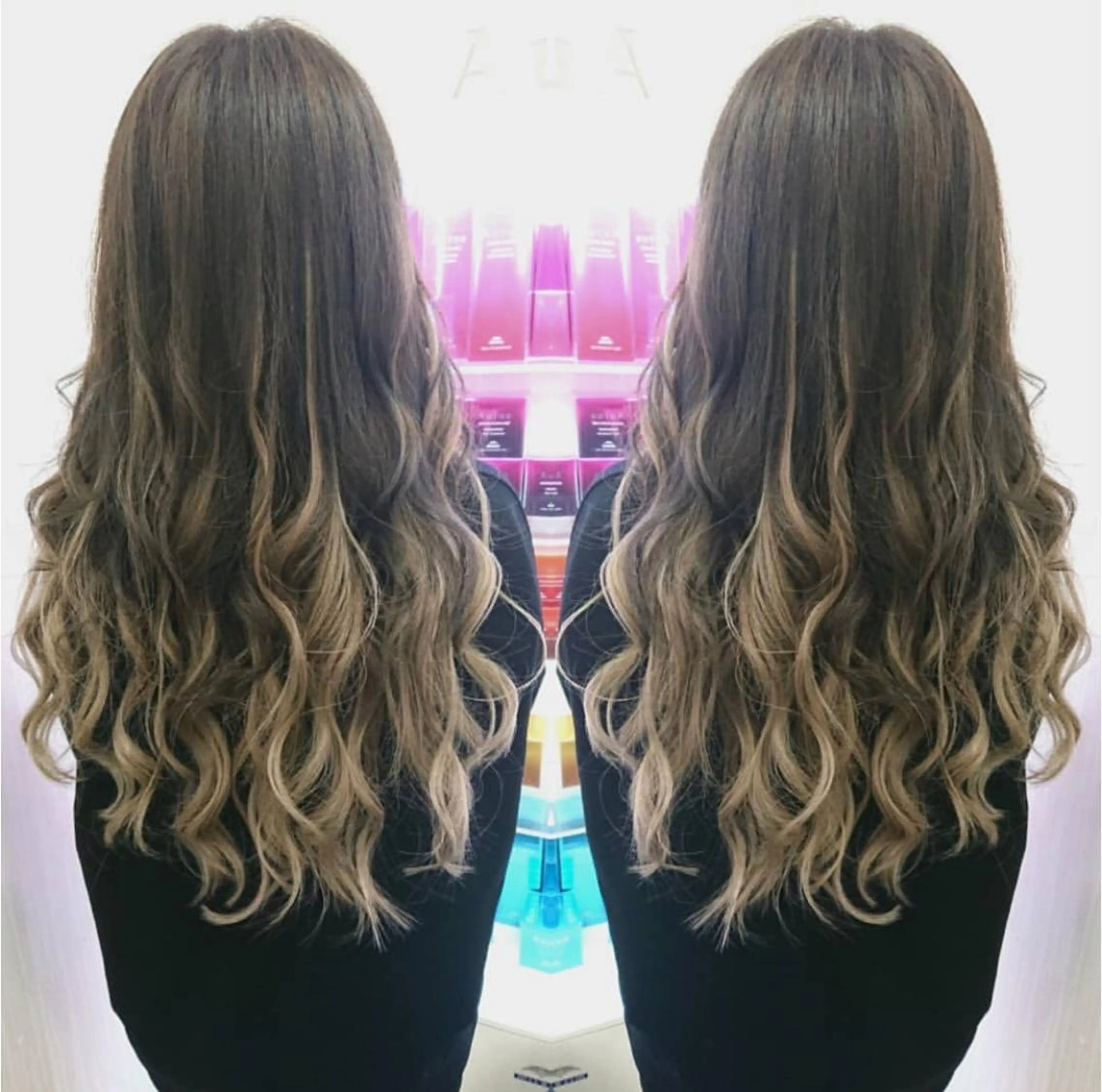 ロング カラー シールエクステ エクステ カット ヘアカラー エクステ れん/ハイトーン /エクステ/韓国風のヘアスタイル