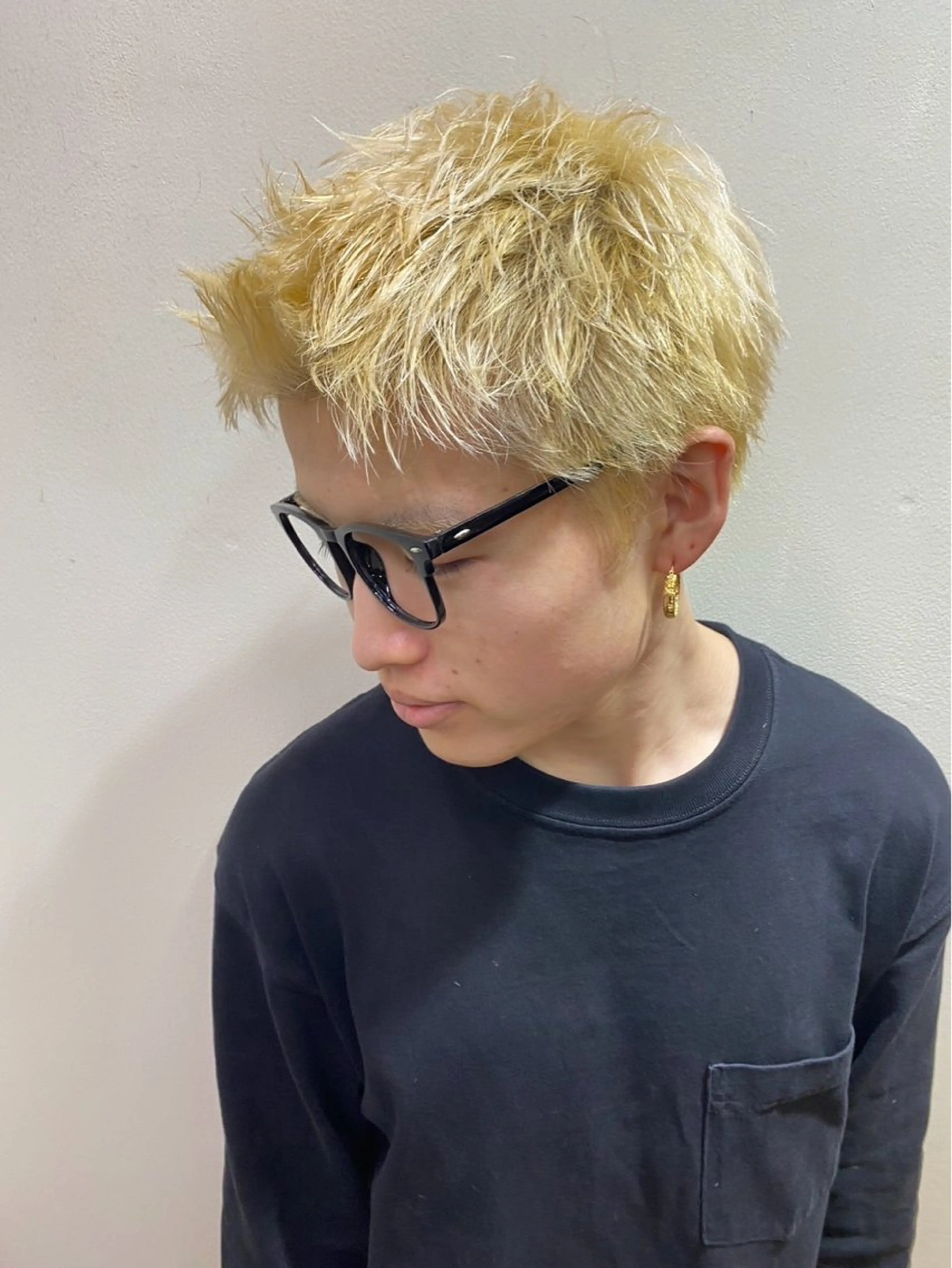 ショート カラー メンズ メンズブリーチ スパイキーショート ブリーチ ショートヘア KAKERU/ボブ/ ショート/パーマ🌱のヘアスタイル