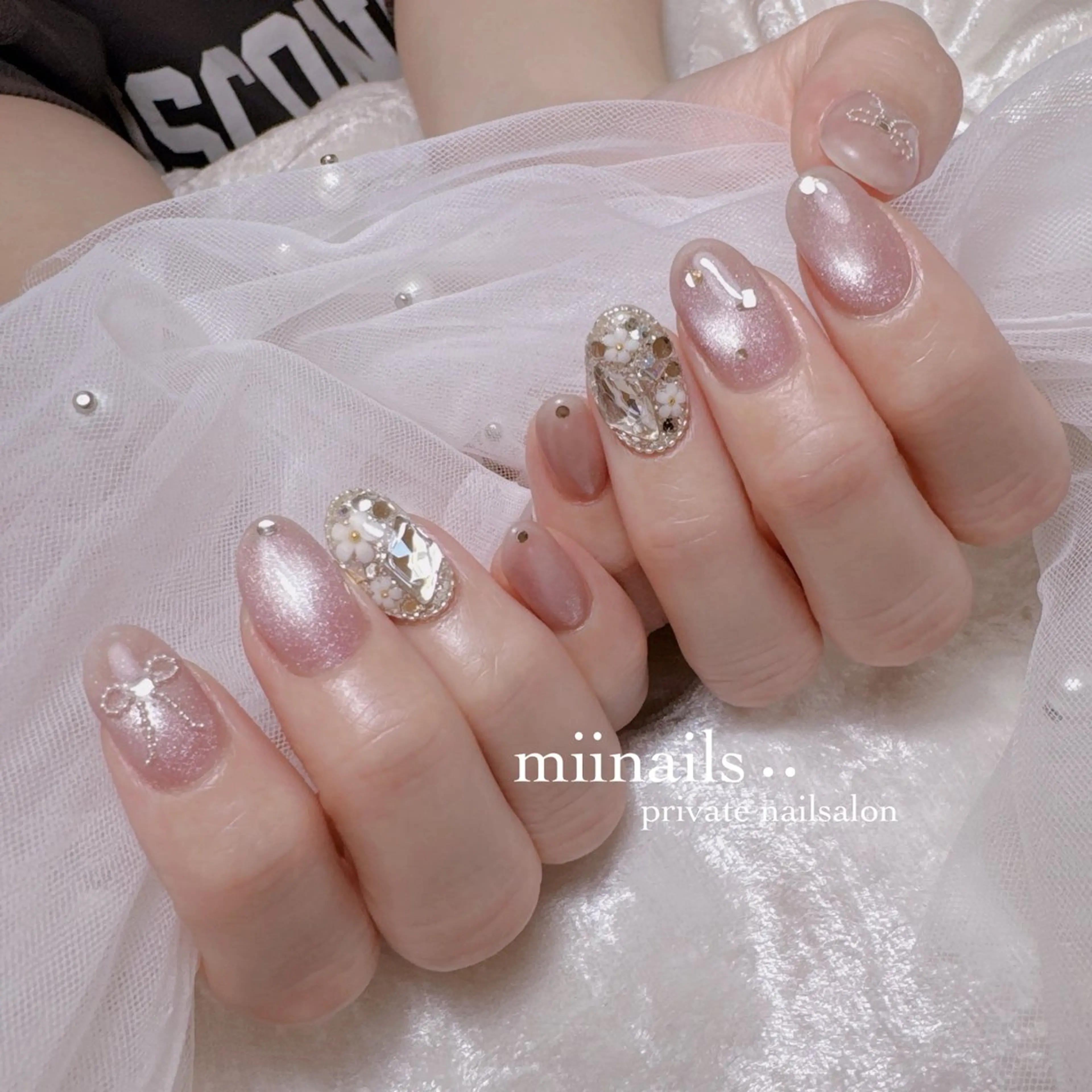 ネイル 韓国ネイル マグネットネイル ワンホンネイル ハンドネイル nailsalon miinailsのネイルデザイン