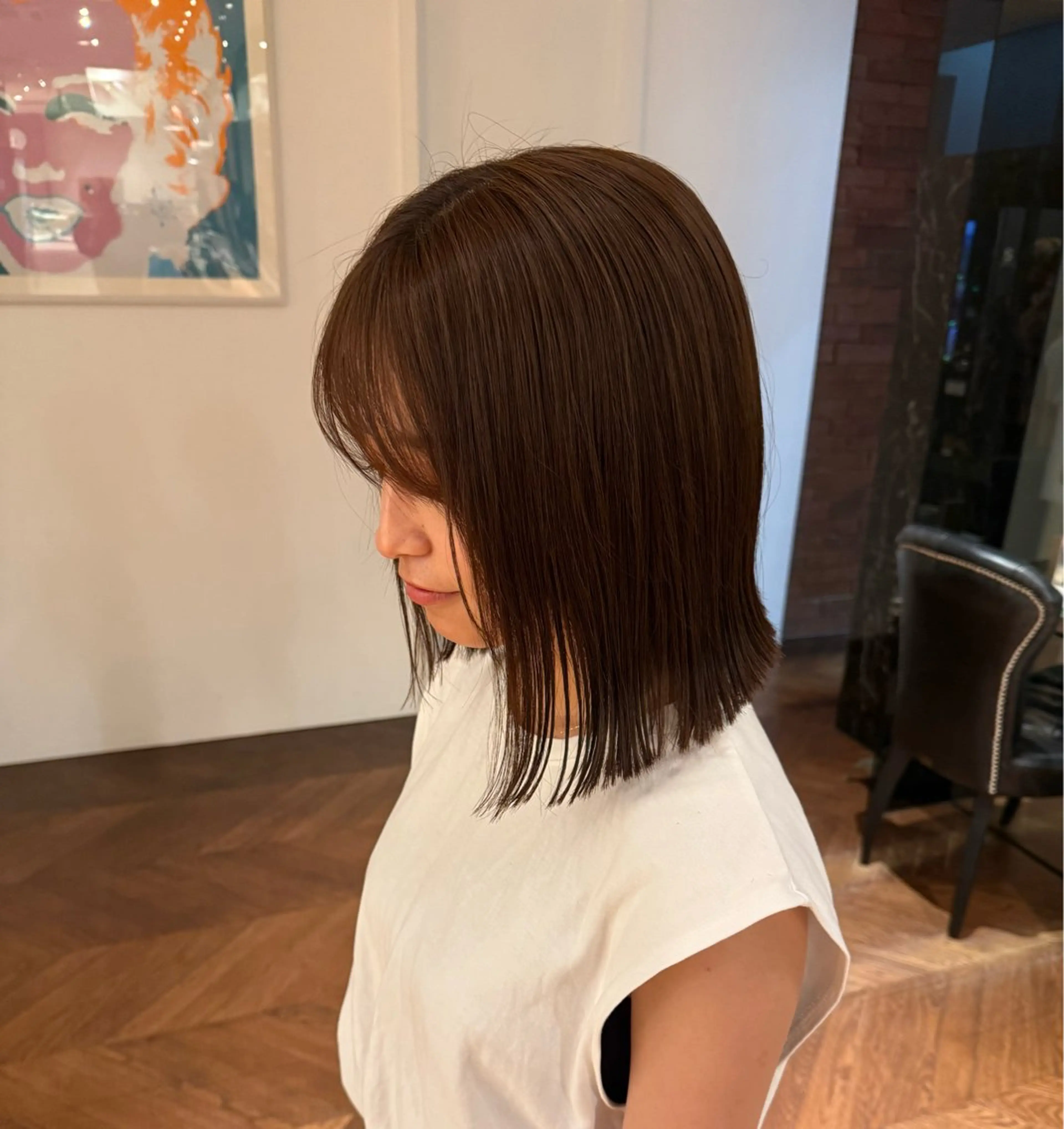 ミディアム ボブ 外ハネヘア SARA大名caz カット/パーマのヘアスタイル