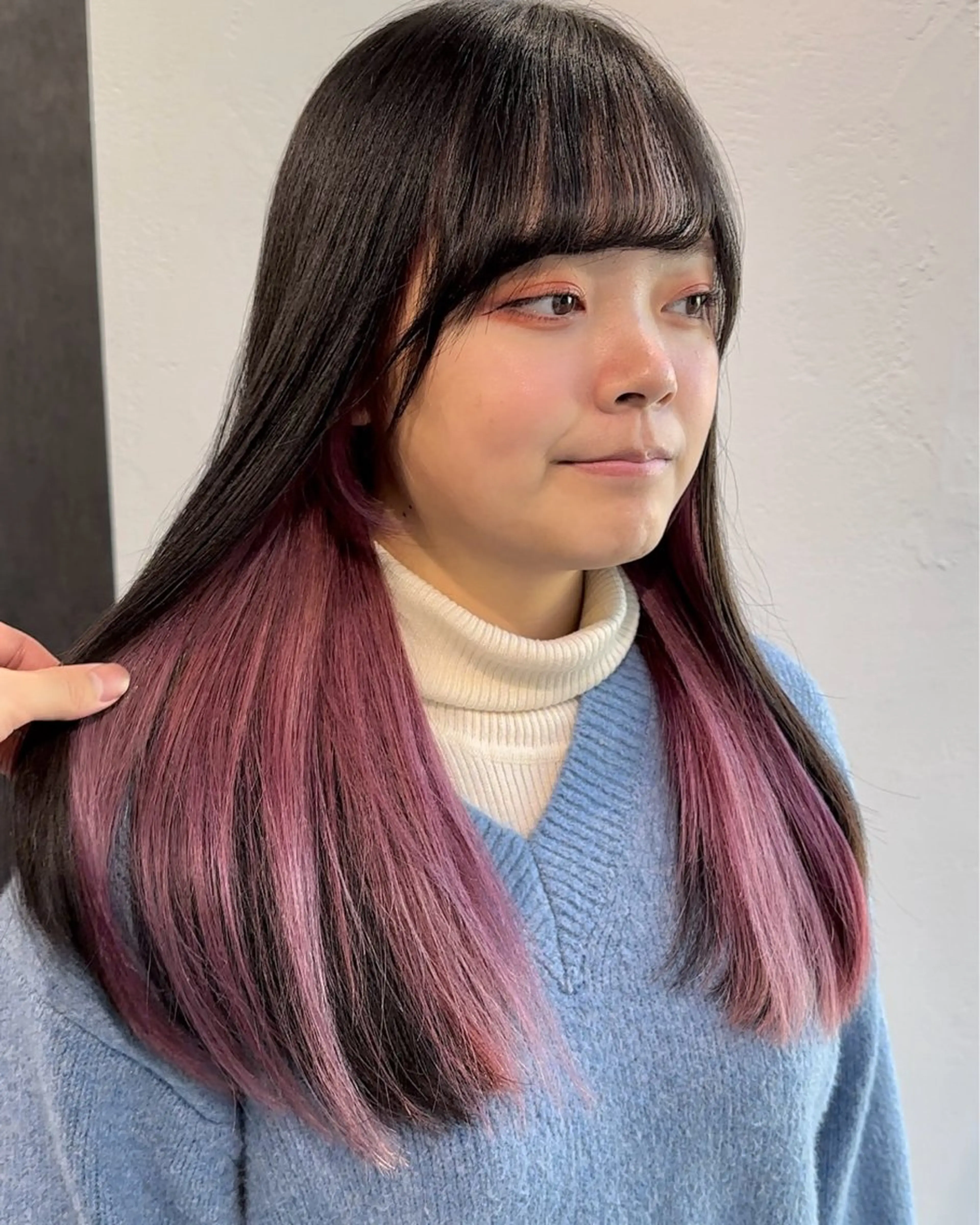 ロング カラー ブリーチ ケアブリーチ ダブルカラー インナーカラー ピンクカラー カット ヘアカラー トリートメント インナーカラー/レイ ヤーカット♡/マキシのヘアスタイル
