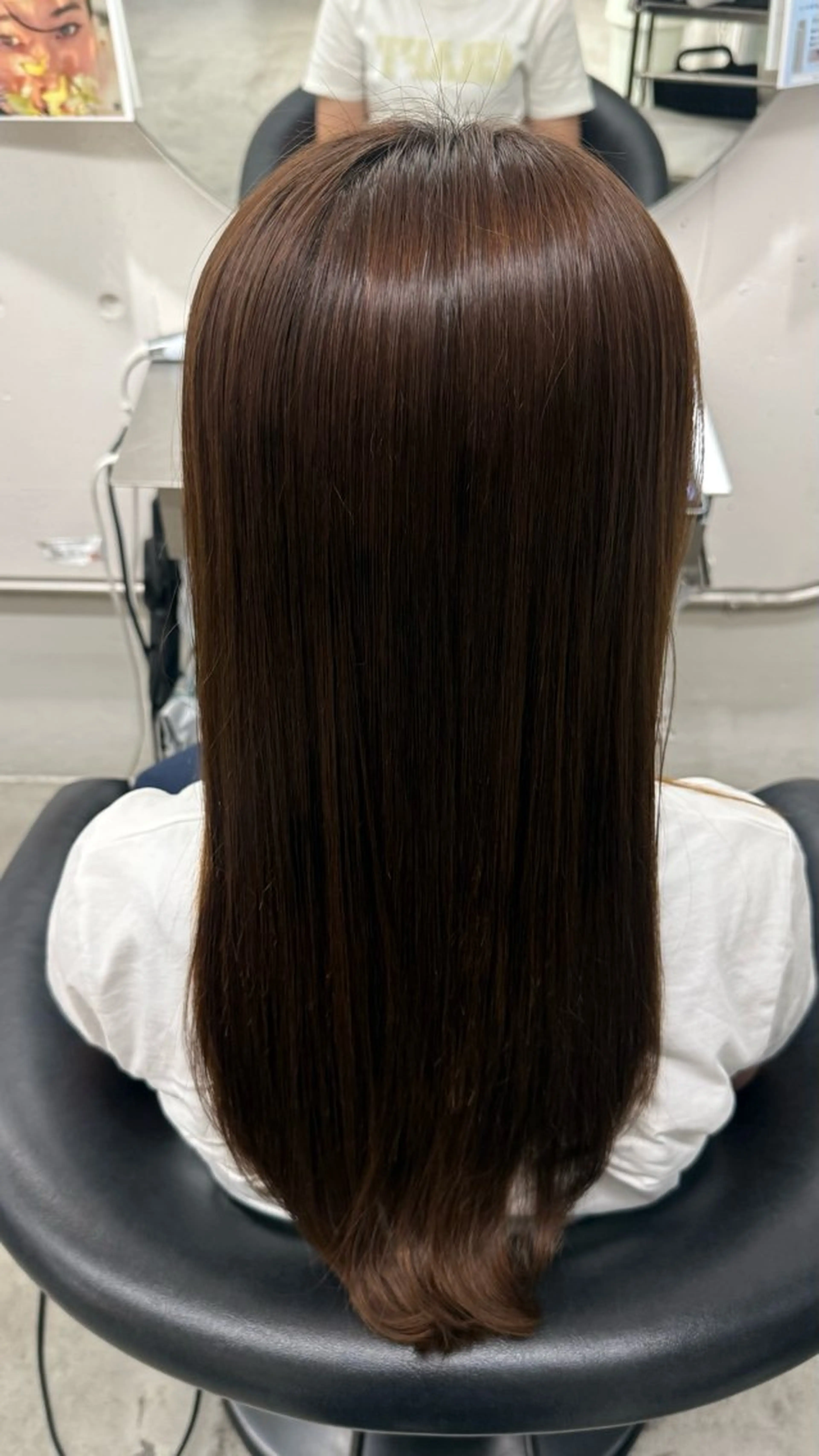 ロング 縮毛矯正 源内 花歩のヘアスタイル