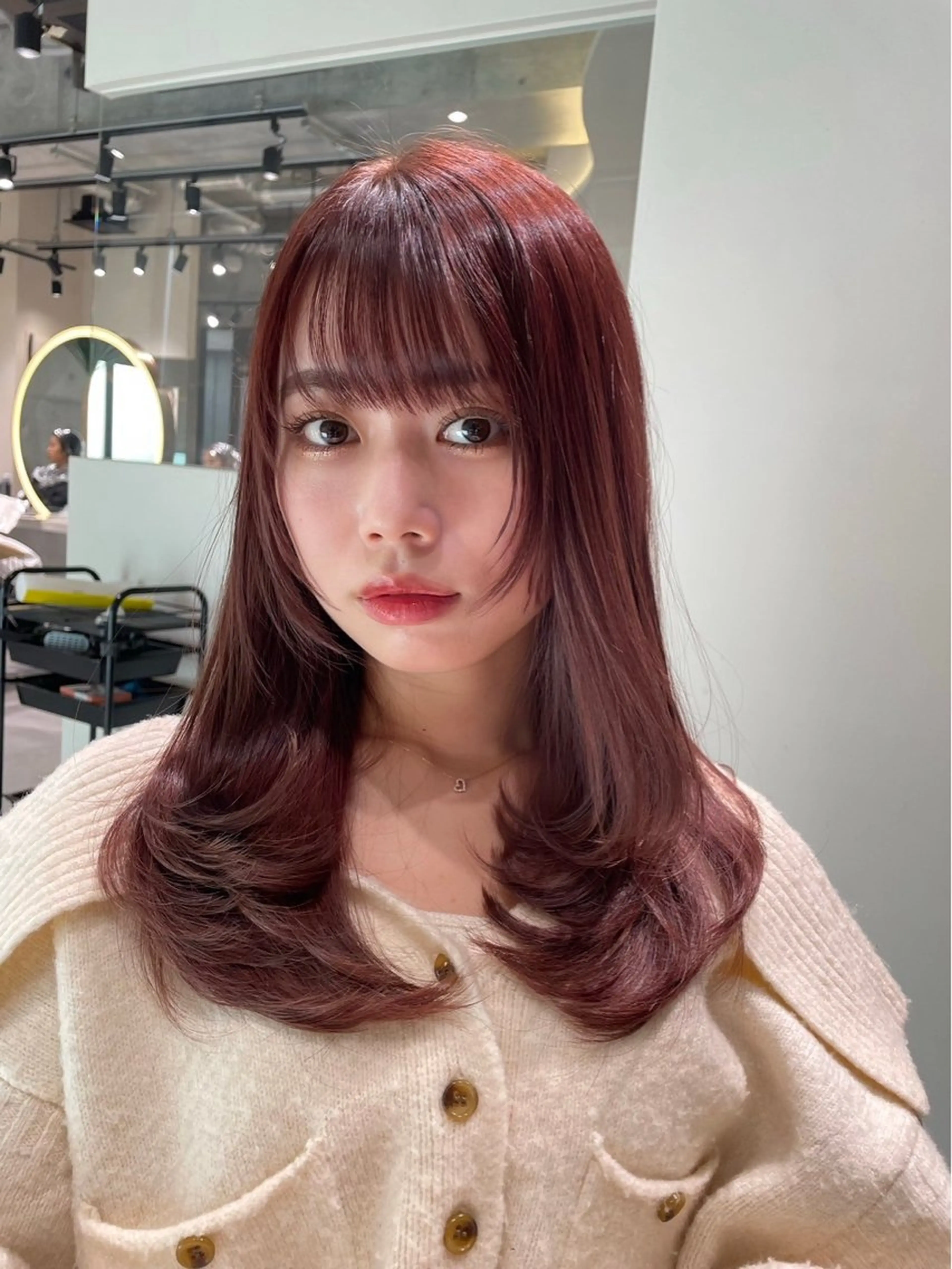 ロング カラー ベージュカラー ピンクカラー ピンクベージュ ヘアカラー 髪質改善💎本郷 壮一郎のヘアスタイル