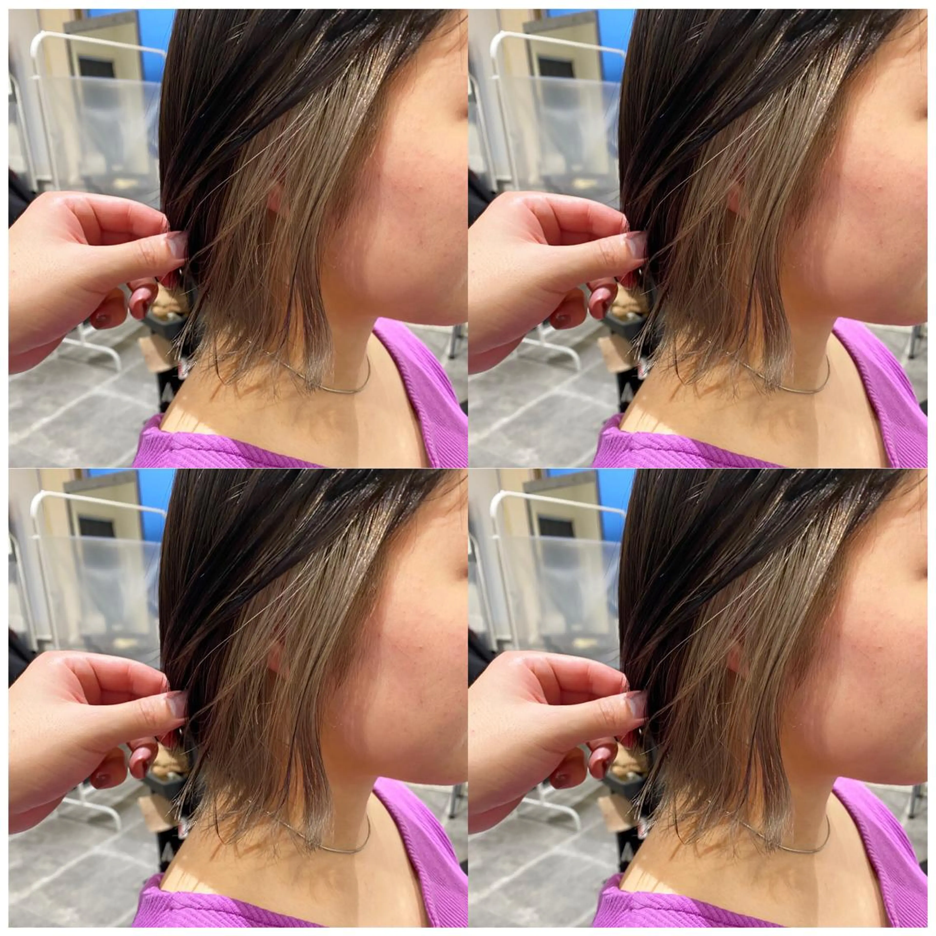 ショート カラー ヘアアレンジ インナーカラー 竹内啓太 ボブのヘアスタイル