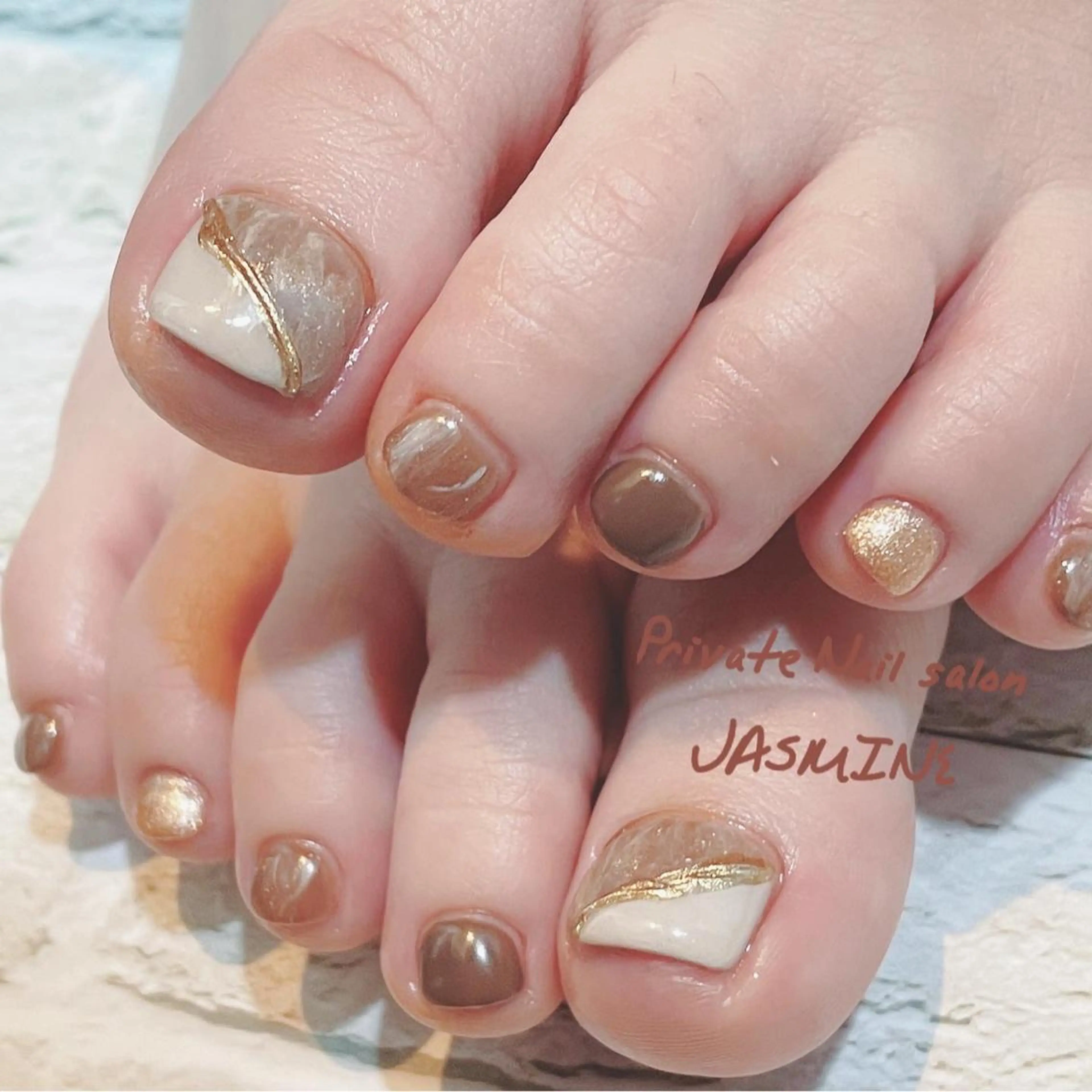 ネイル フットネイル ミラーネイル Nail salon JASMINEのネイルデザイン