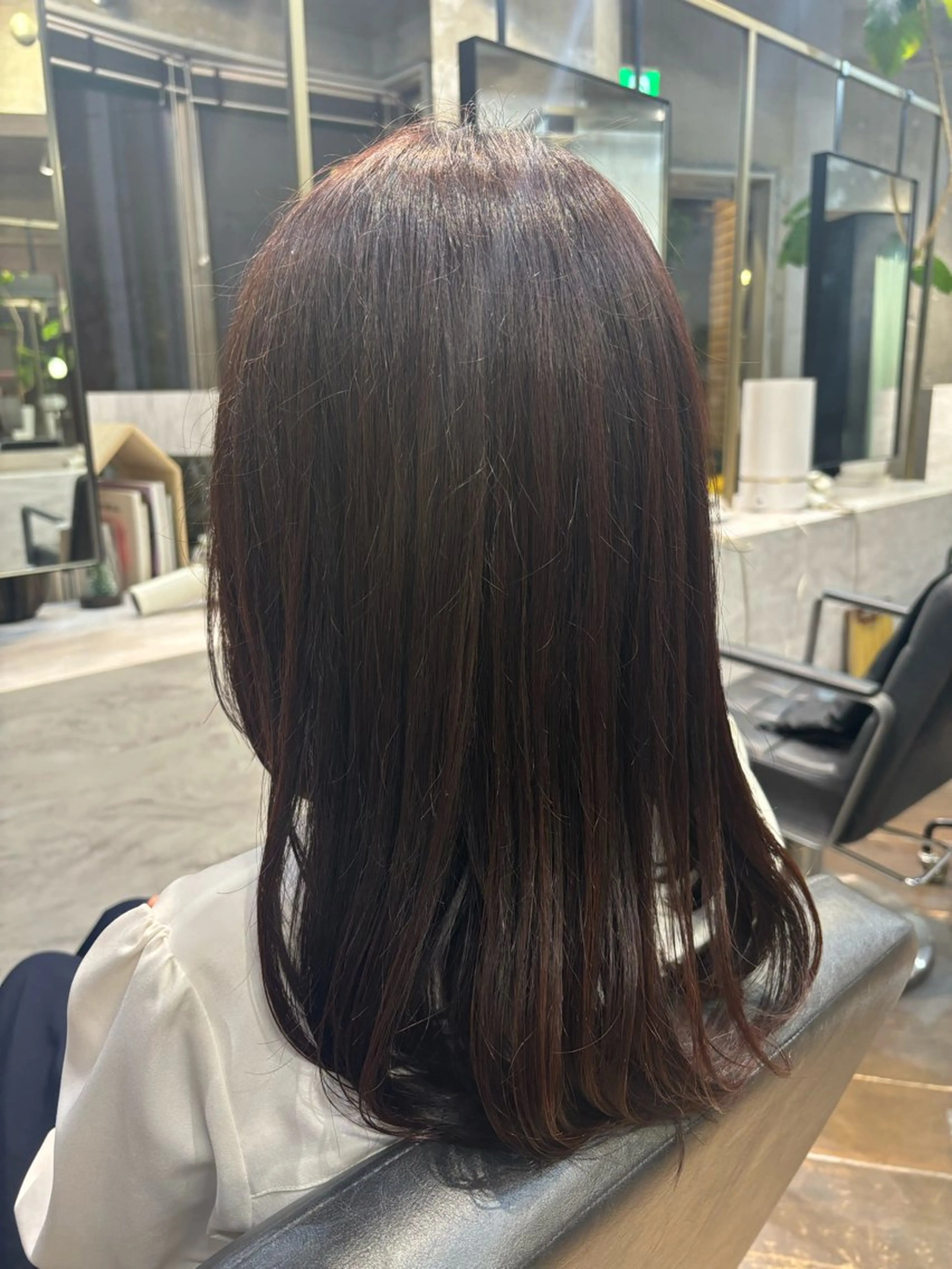 ロング カラー ブラウンカラー パープルカラー パープルブラウン 鈴木 千尋のヘアスタイル