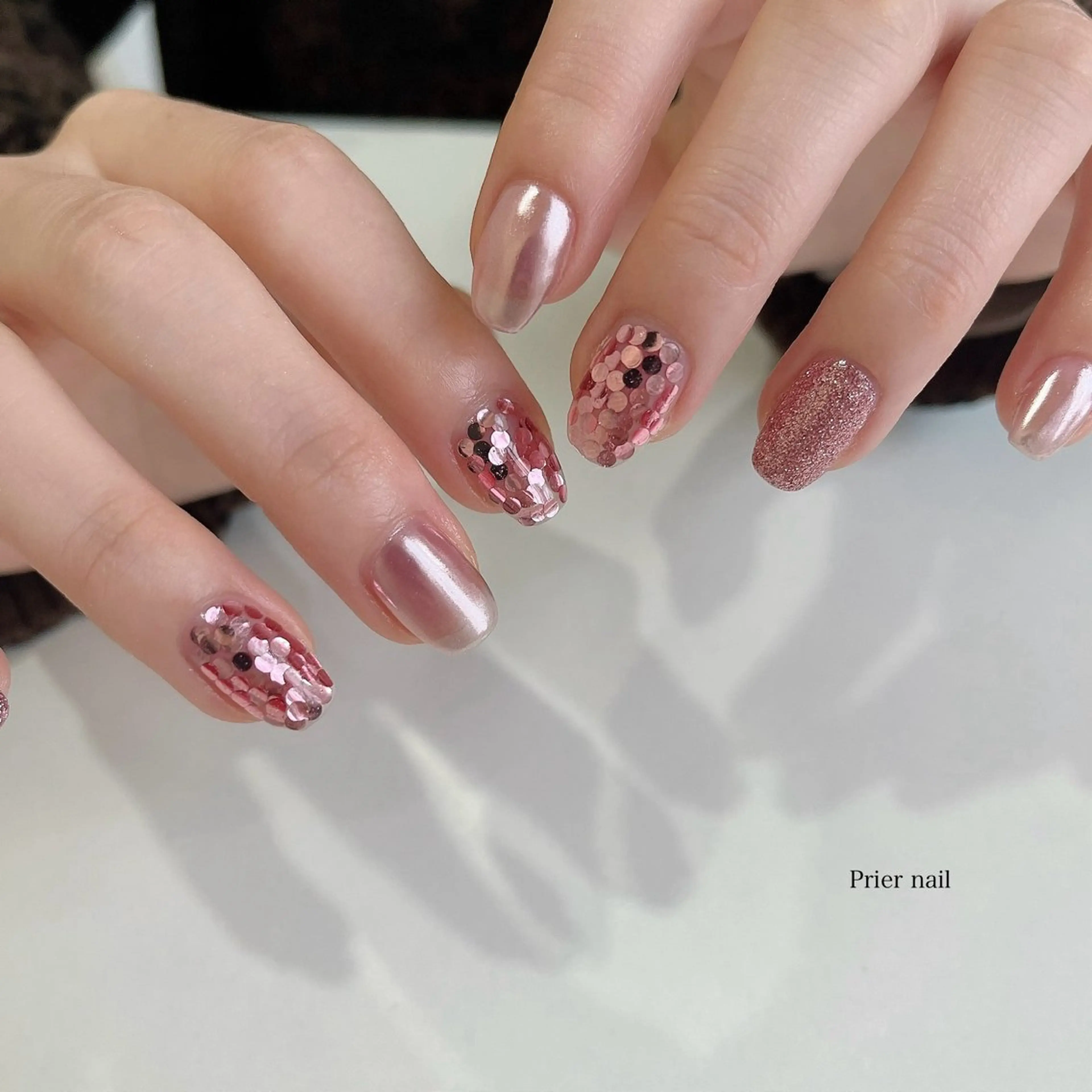ネイル アートネイル ラメ(グリッター) Prier×Kew hair所属・Prier nailのネイルデザイン
