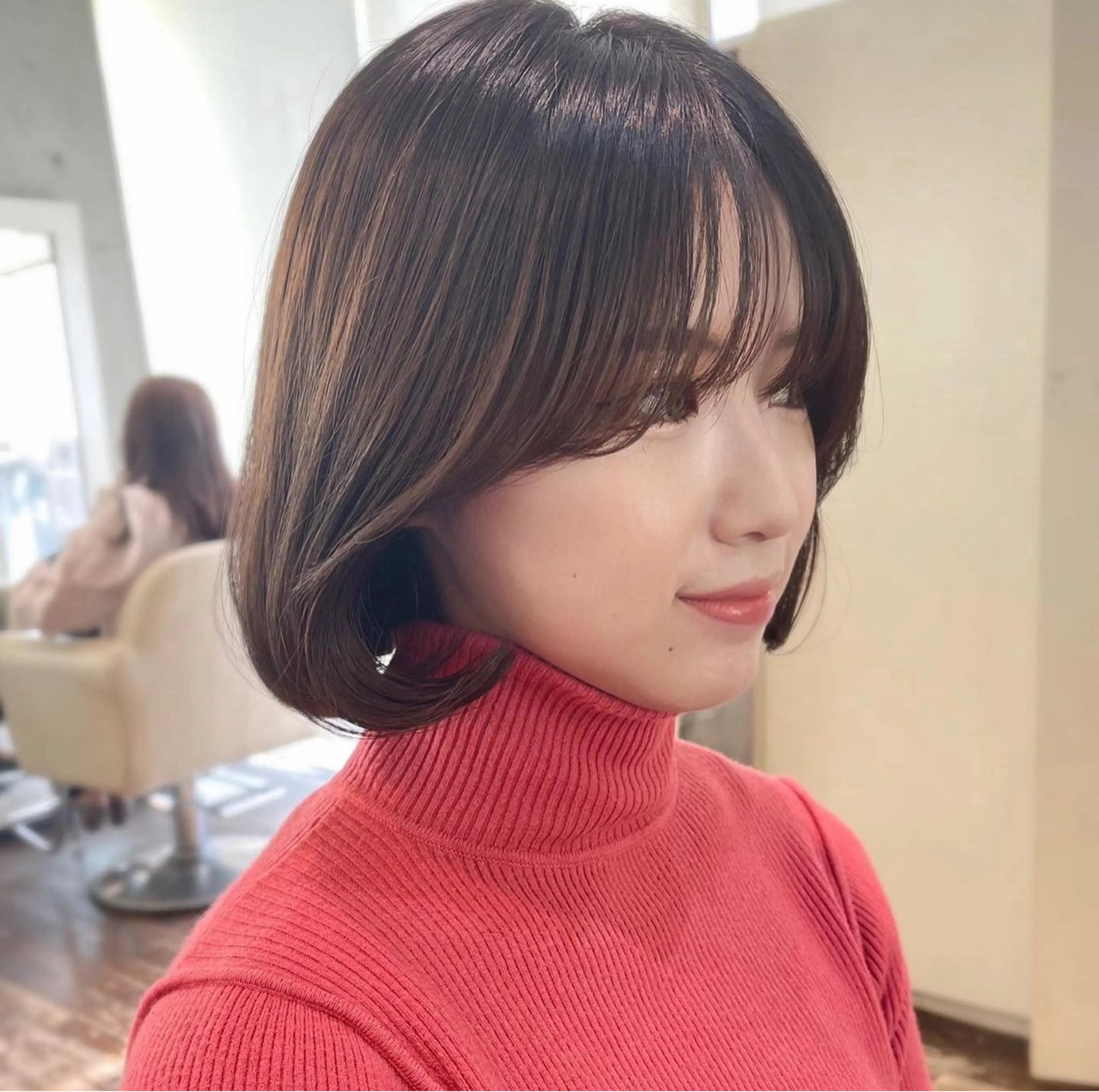 ミディアム ボブ 韓国風ヘア ボブ特化美容師 中　綾斗のヘアスタイル