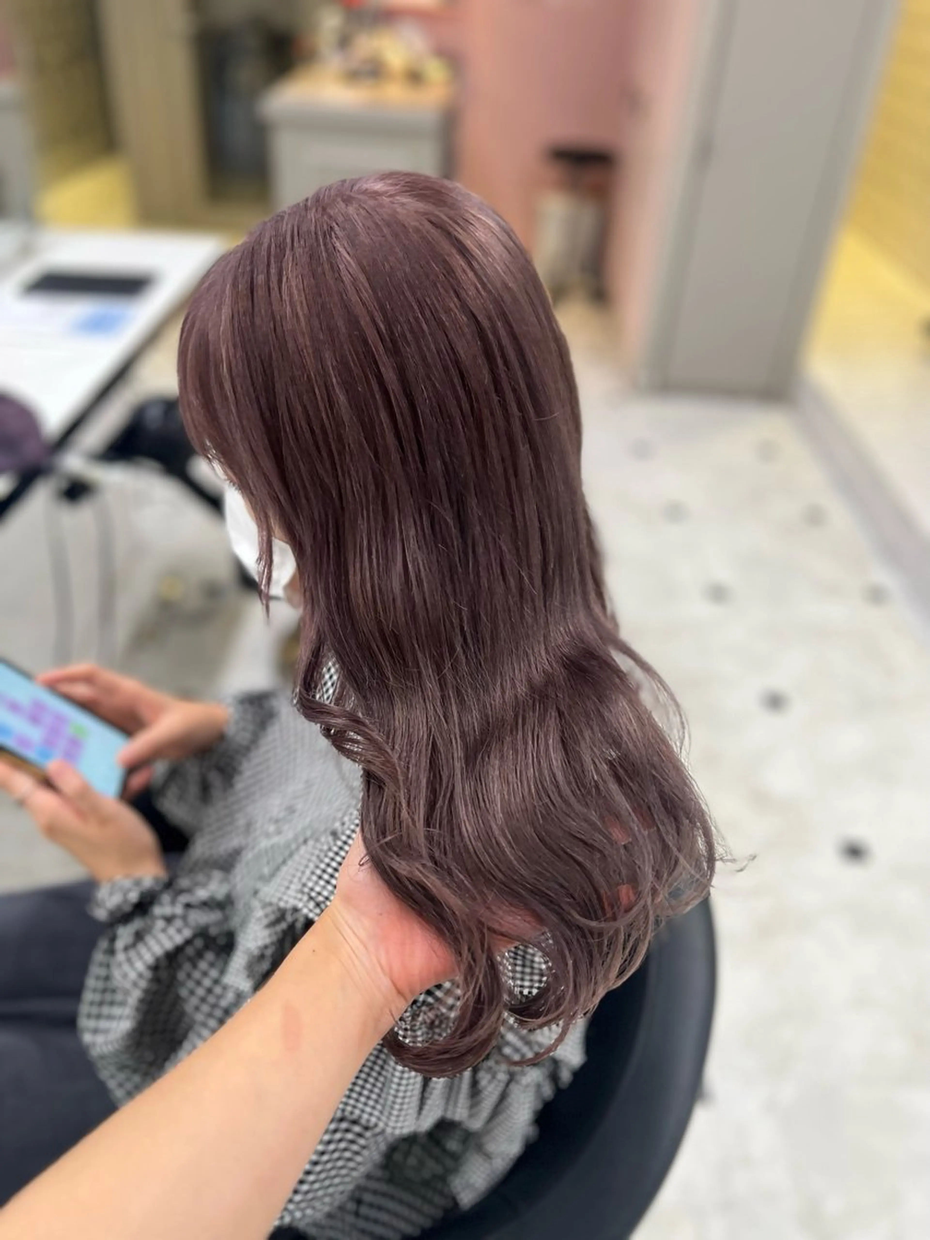 ミディアム カラー ヘアアレンジ ヘアカラー トリートメント ヘッドスパ ヘアセット 💕ブリーチカラー☁ 髪質改善💖サワのヘアスタイル