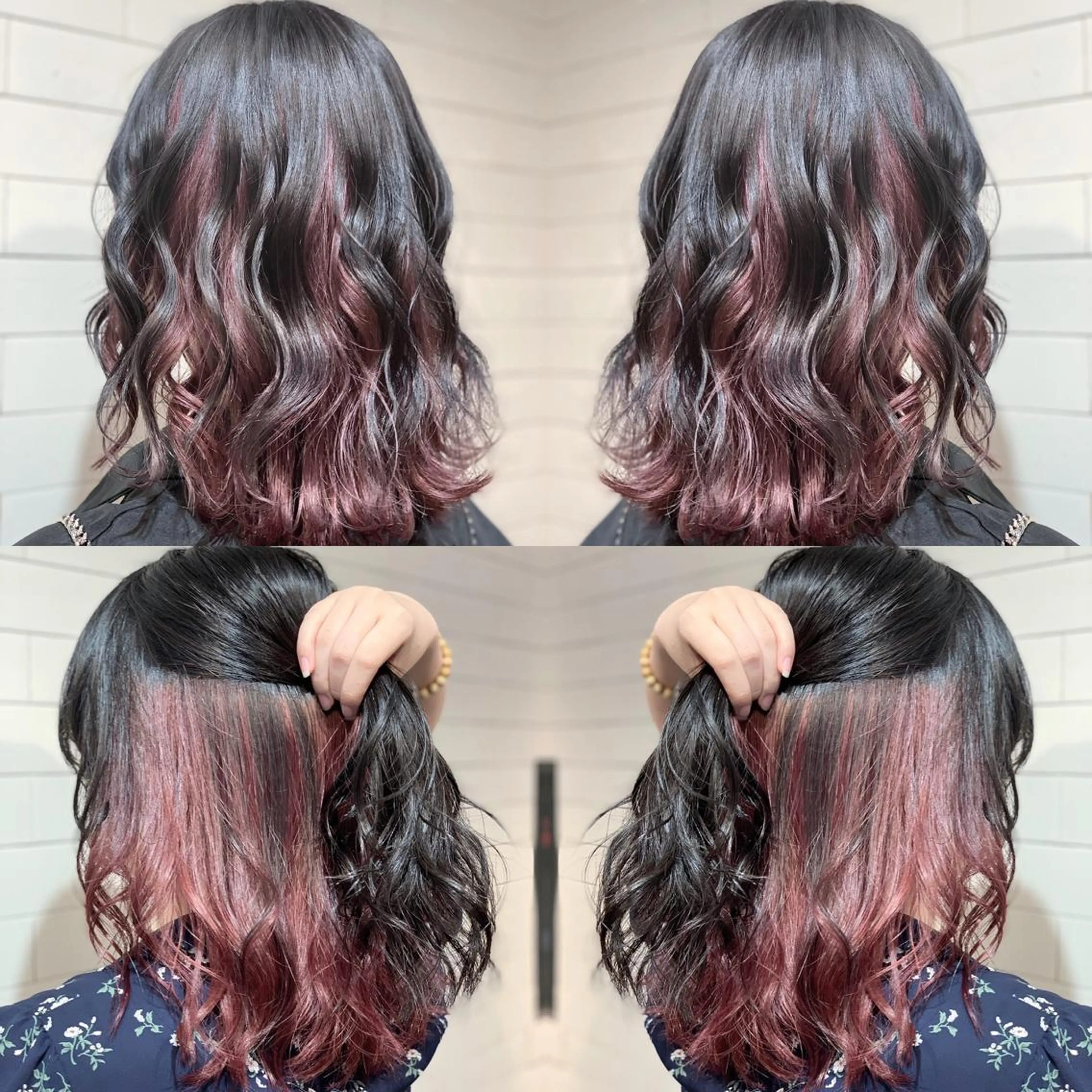 ミディアム カラー ヘアアレンジ 髪質改善×ハイトーン 中田啄也のヘアスタイル