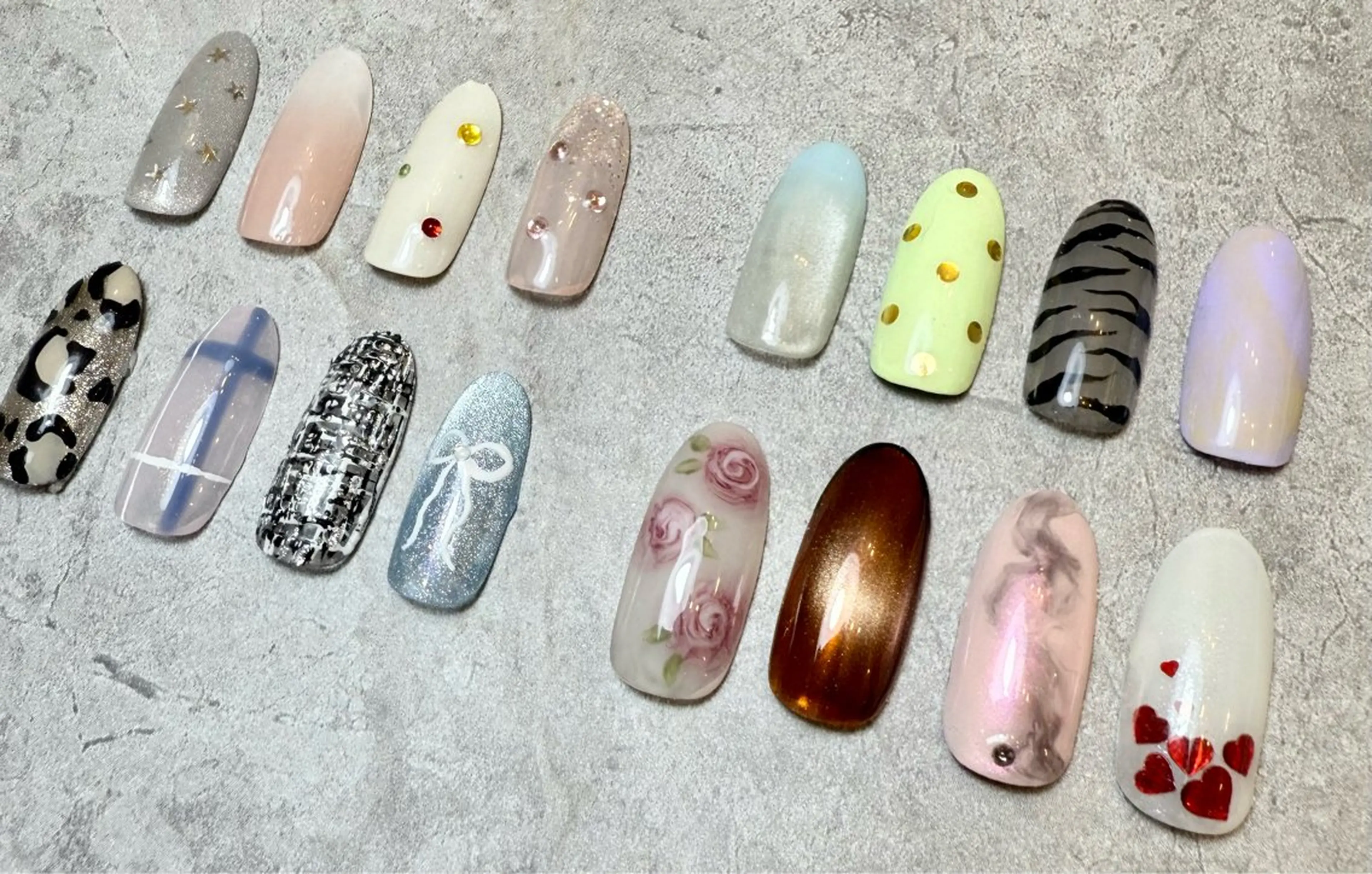 新規のみ期間限定‼️オフあり(ハンド)定額アートデザインコース🧸アート合計2本＋ワンカラーかラメグラデーションの写真