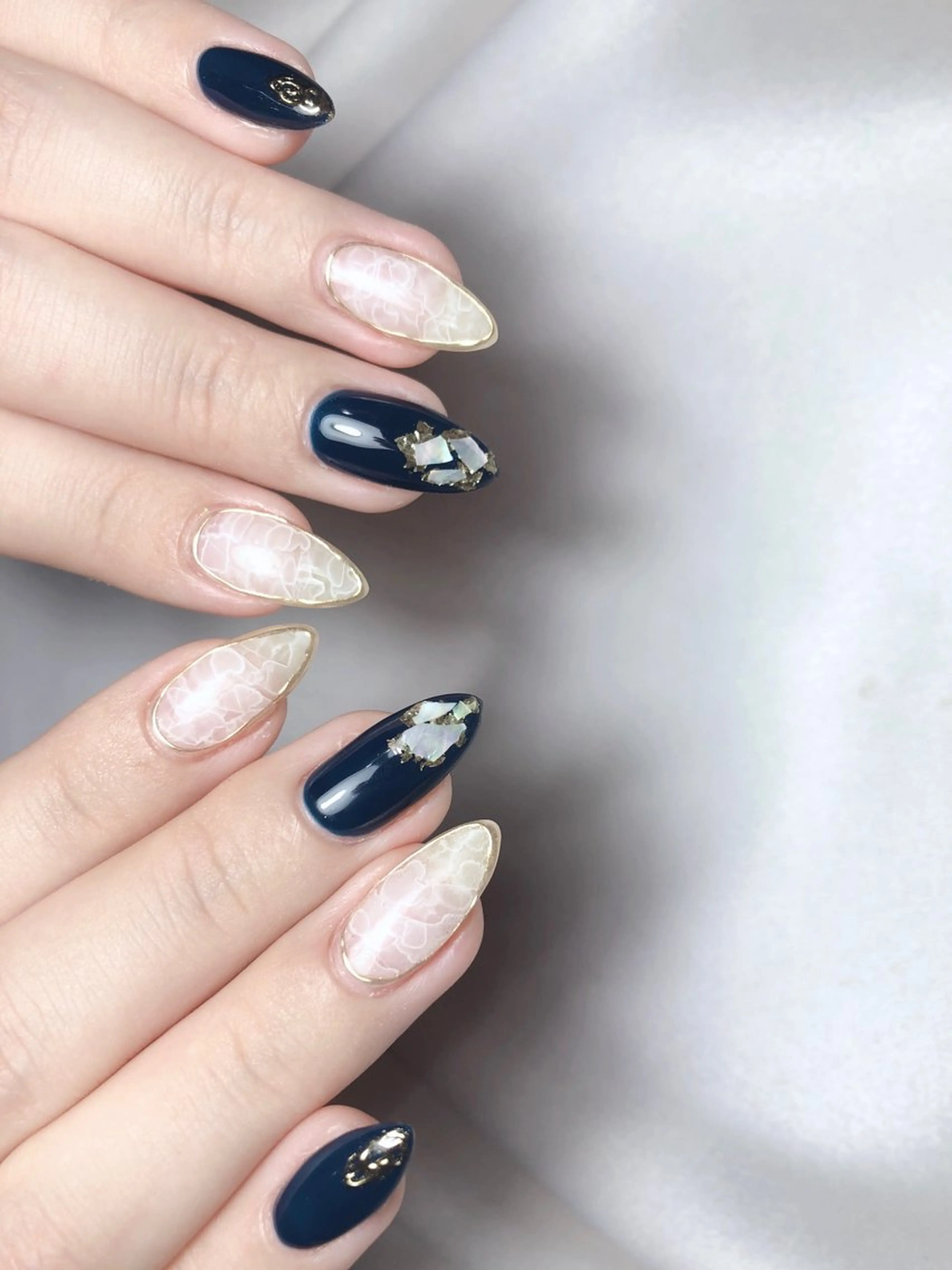 ネイル ネイビー ホワイト ハンドネイル nail heron所属・saki_ nail heronのその他イメージ