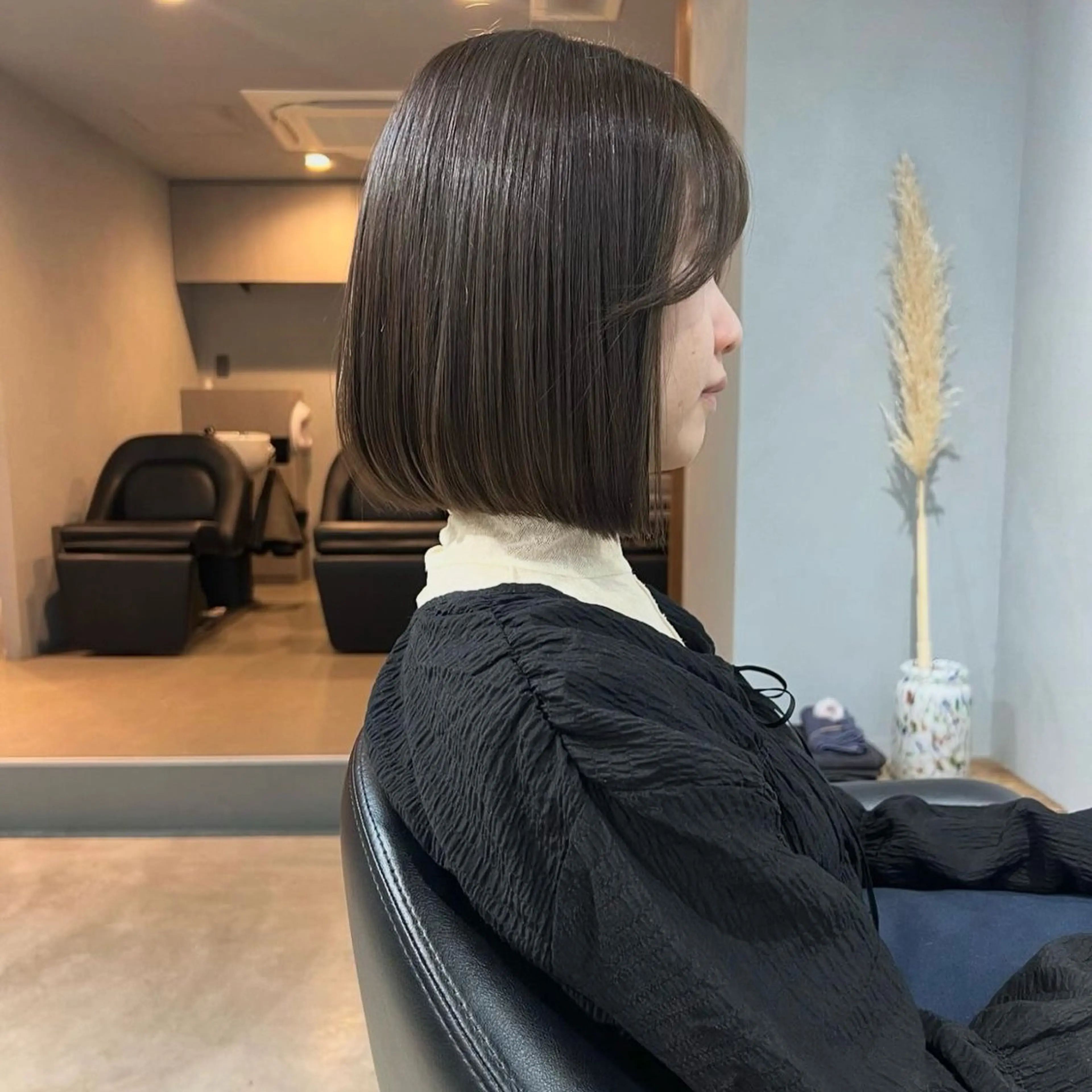 ミディアム カラー akane/ボブ /オリーブ/ブラウンのヘアスタイル