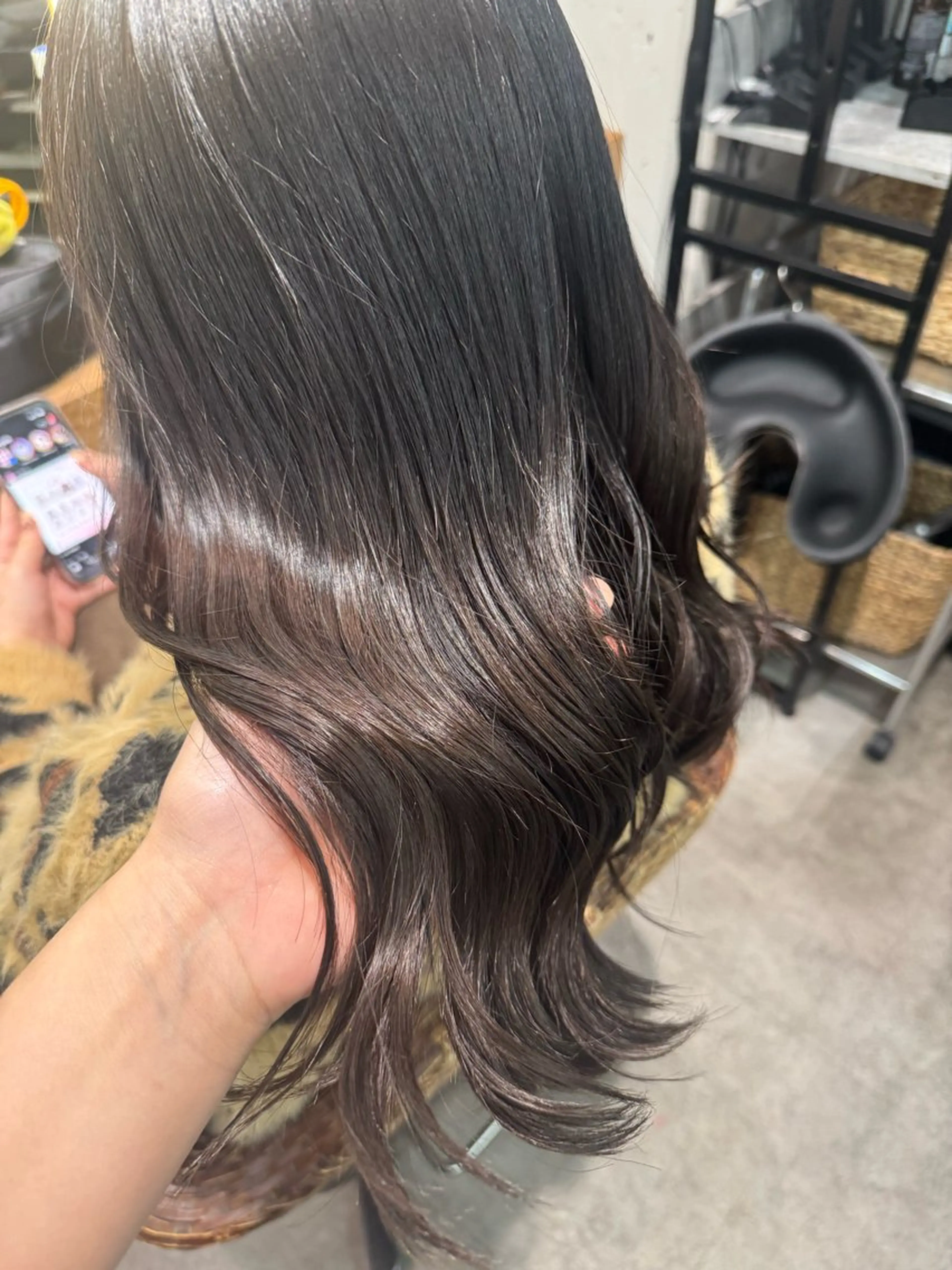 セミロング カラー ヘアカラー トリートメント red neo あいりのヘアスタイル