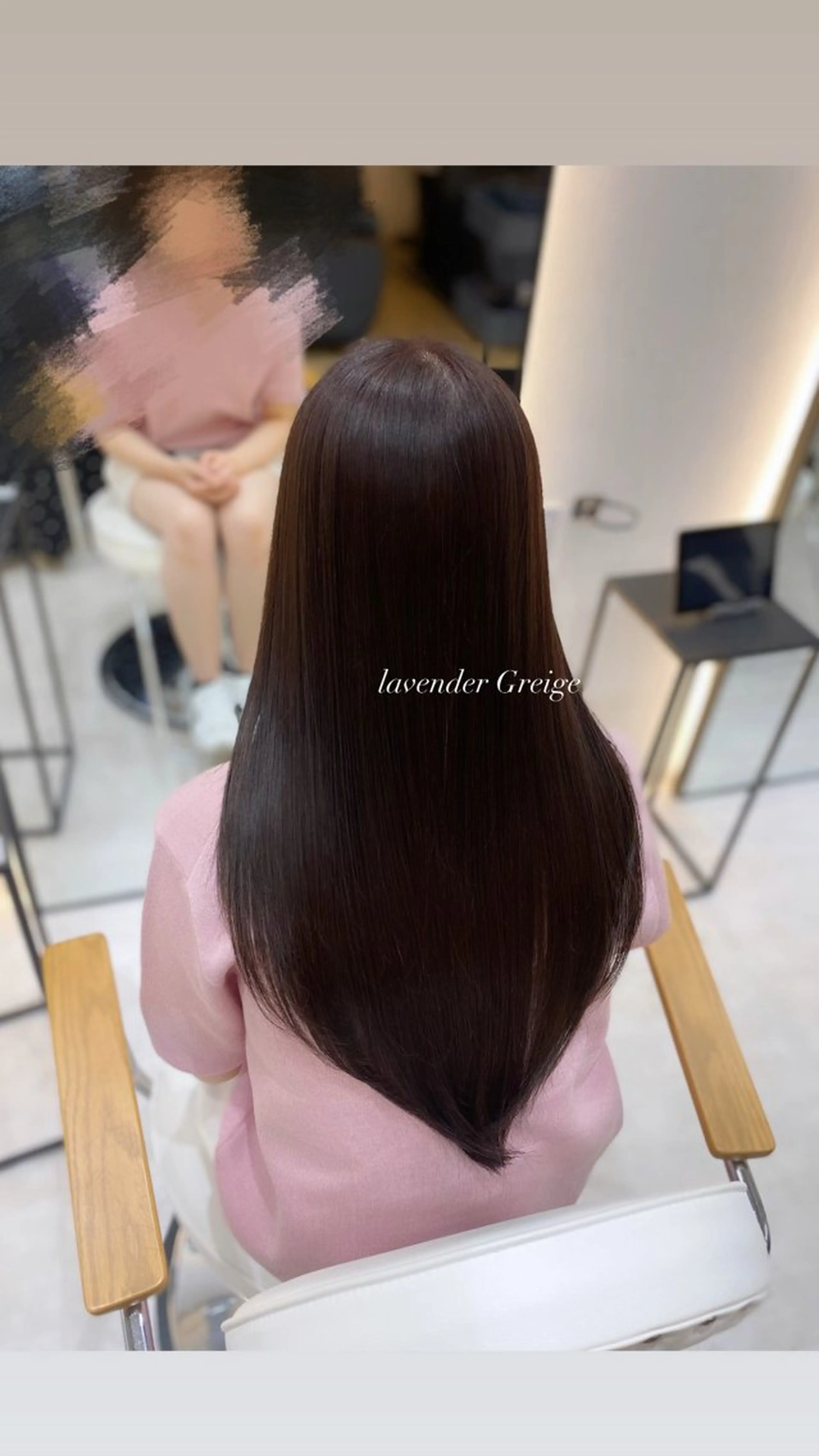 ロング カラー グレージュ ラベンダーカラー ラベンダーグレージュ ラベンダーグレー レイヤーカット カット ヘアカラー トリートメント 艶髪・透明感カラー・ 韓国ヘア・Yuriのヘアスタイル