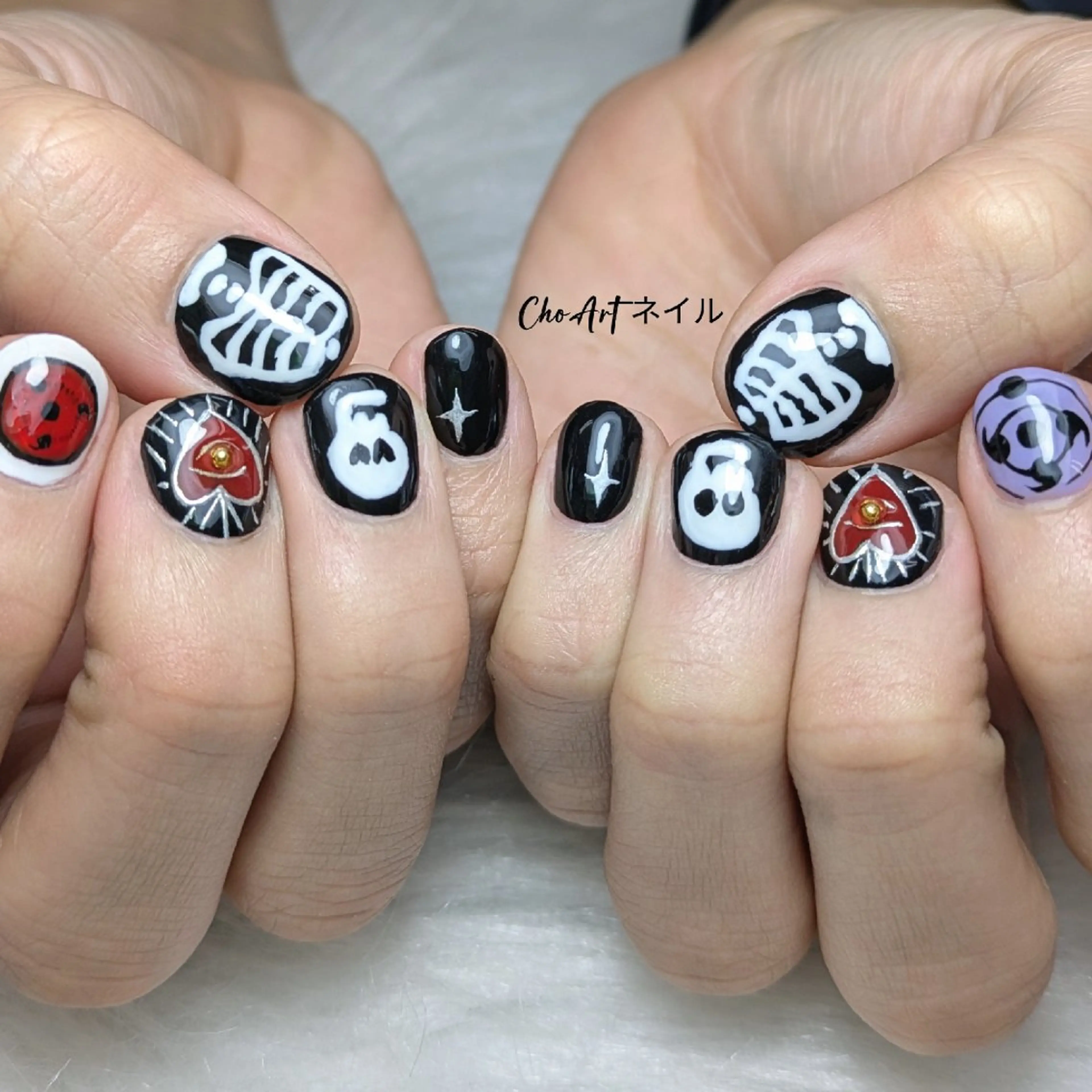 ネイル アートネイル フレンチネイル ハロウィン キラキラネイル ラメ(グリッター) Cho Artネイル所属・Cho Art ネイルのネイルデザイン