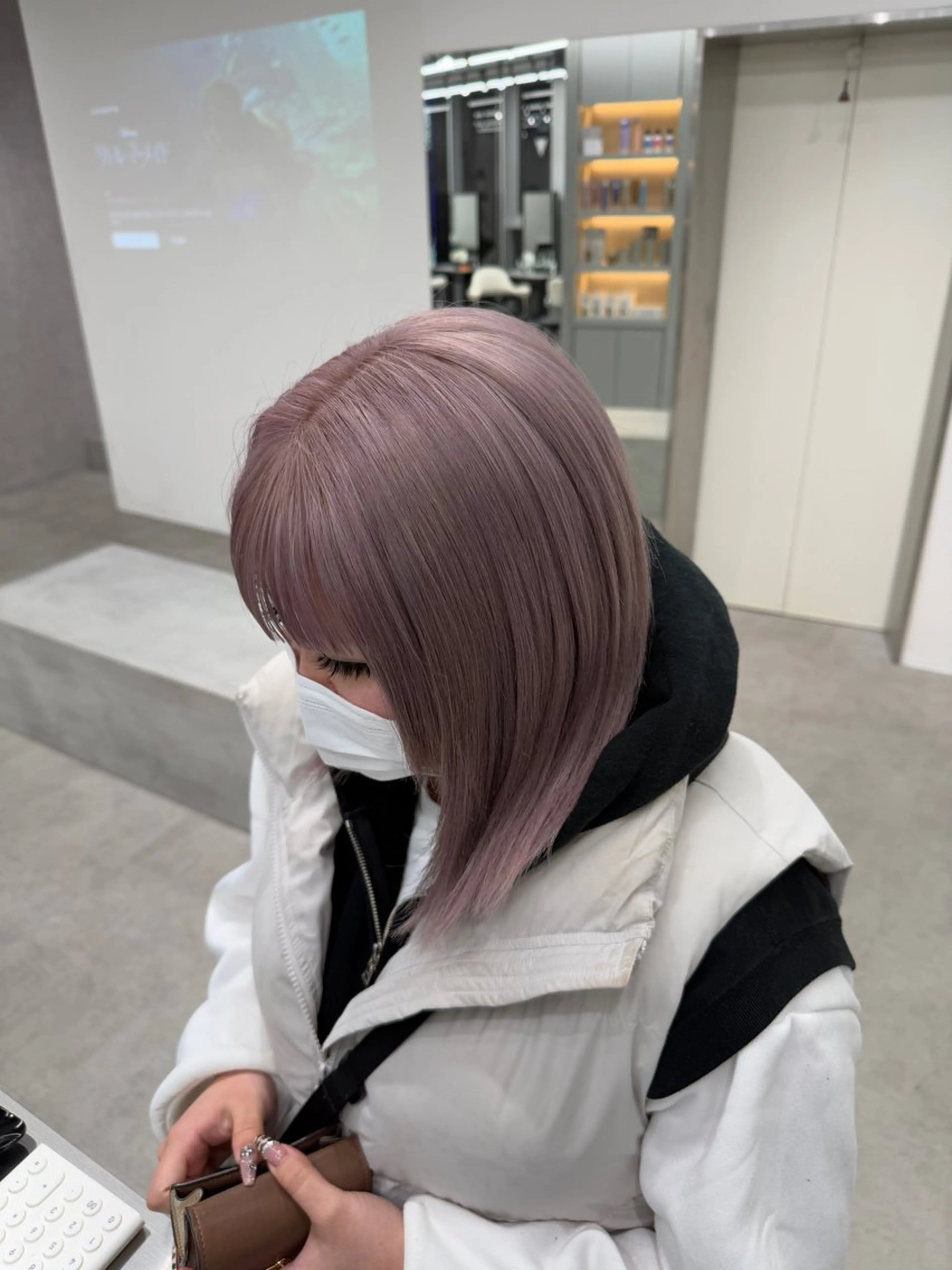 カラー ピンクカラー ホワイトピンク ヘアカラー カット¥1100 / 𝙍𝙪𝙣𝙖⟡.のヘアスタイル