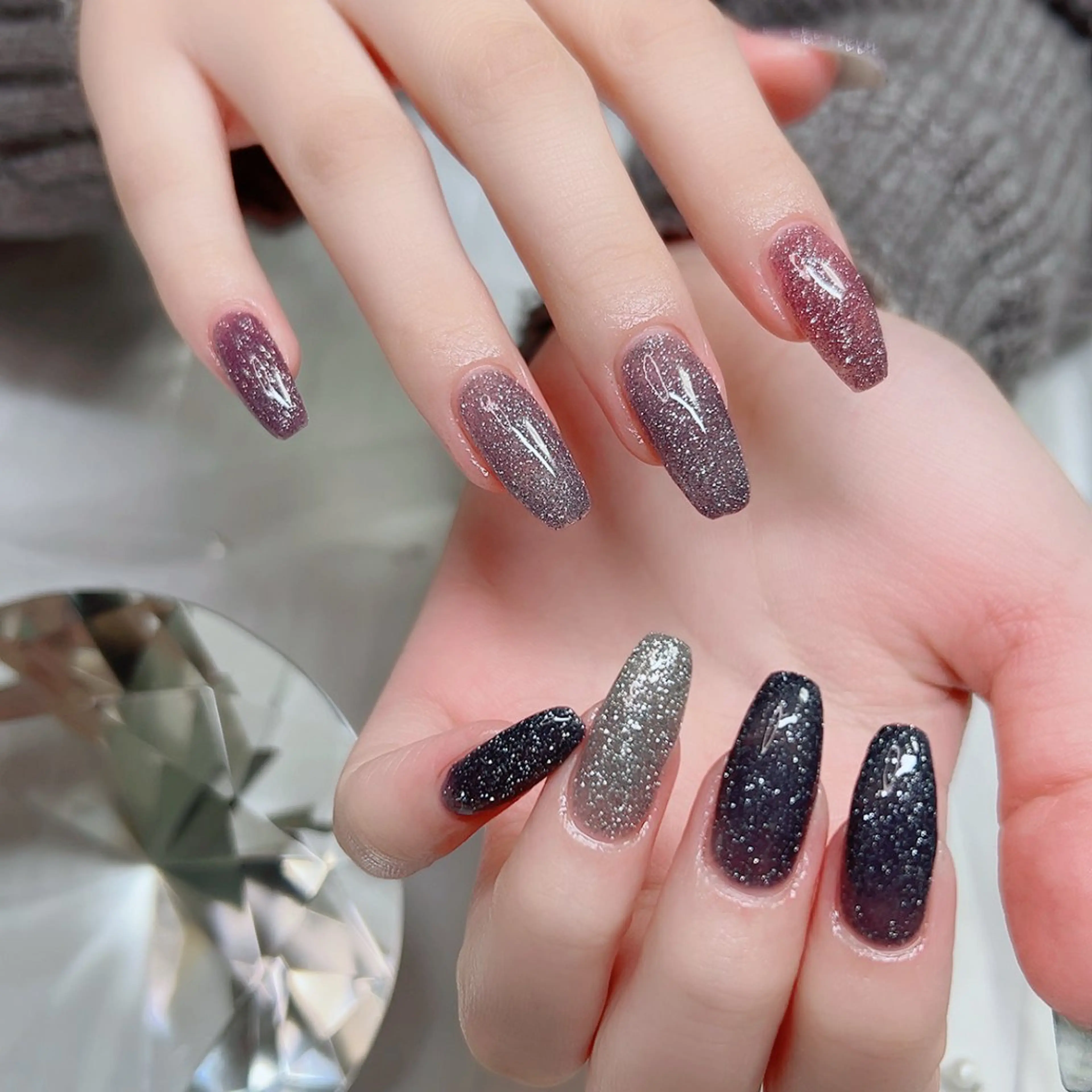 ネイル オーロラネイル ミラーネイル オフィスネイル ワンカラーネイル シンプルネイル ハンドネイル Cute Tips nailのネイルデザイン