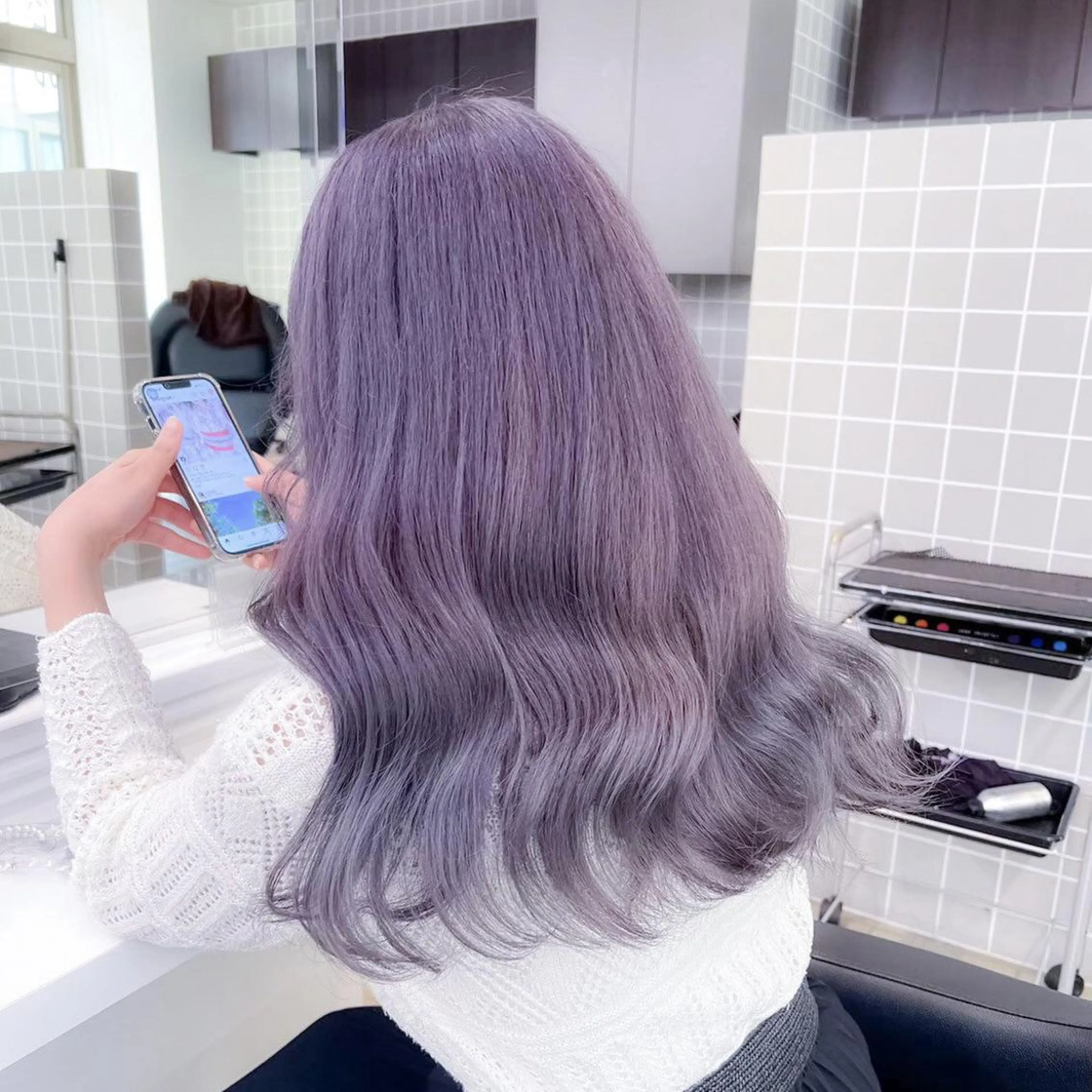 セミロング ヘアカラー トリートメント 🎀愛されピンク ラベンダー💜ゆいのヘアスタイル