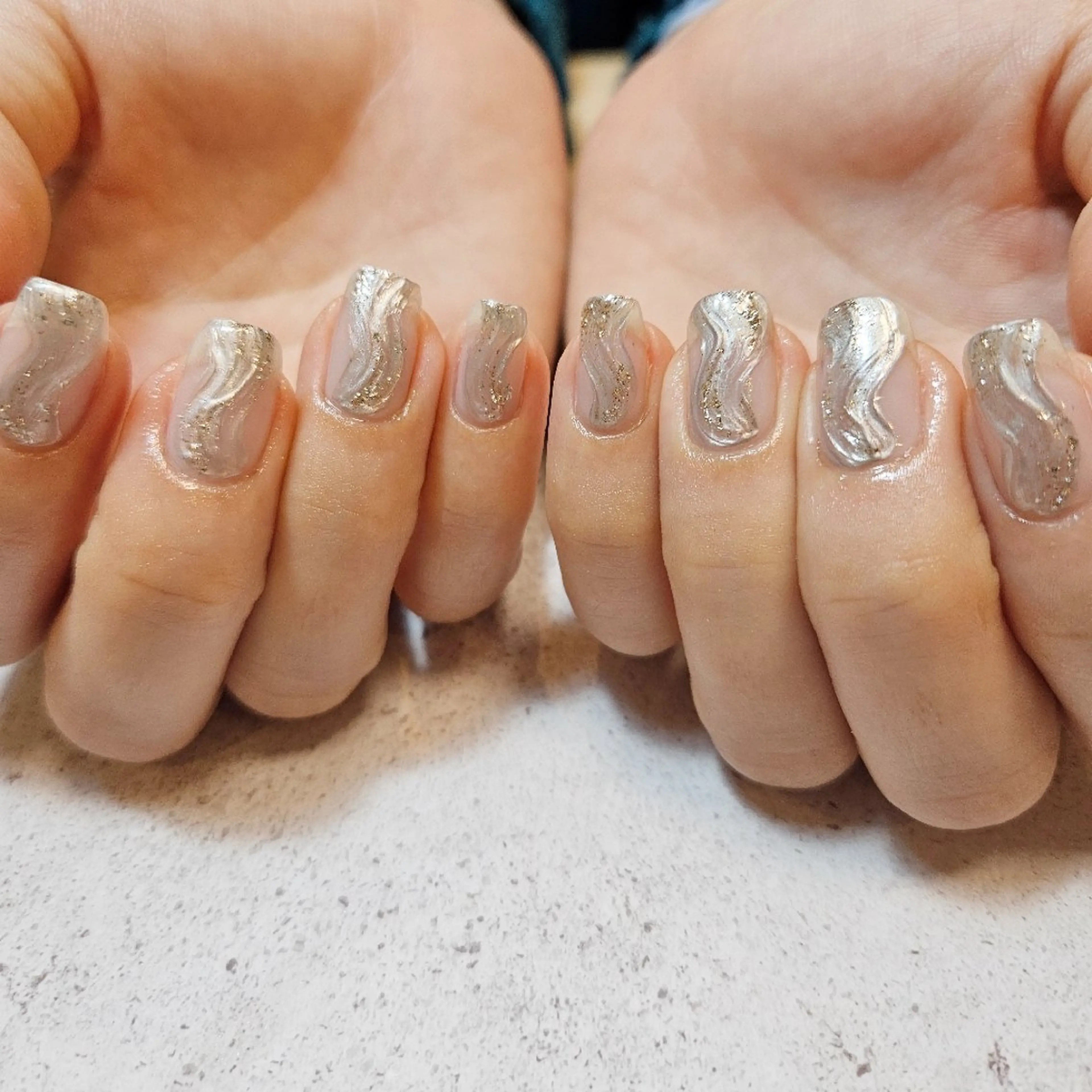 ネイル クリアネイル ジェルネイル キラキラネイル ニュアンスネイル パラジェル ハンドネイル Nailsalon manoのネイルデザイン