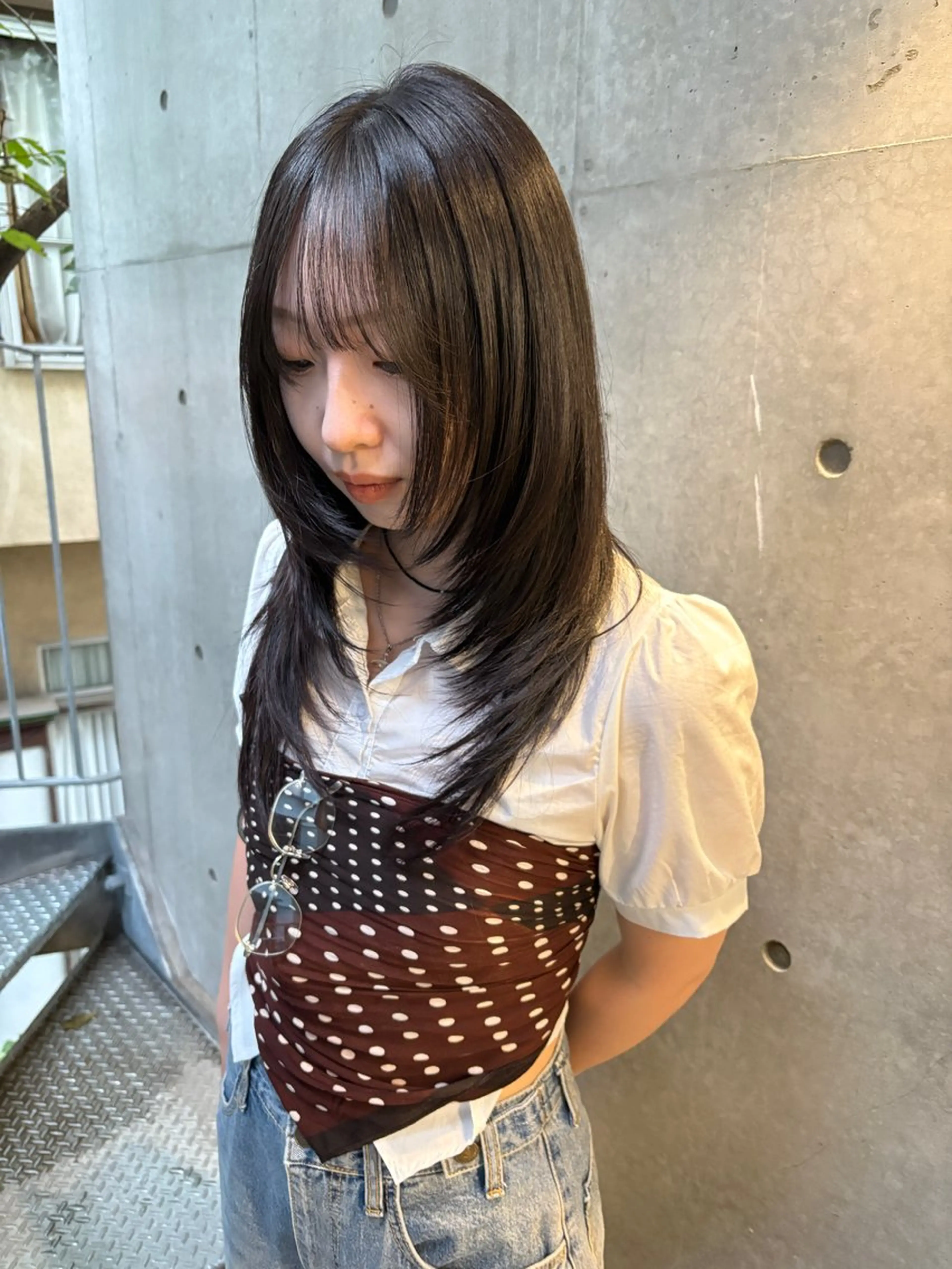 セミロング カラー レイヤーカット カット ヘアカラー yuuna/ ハッシュカット🎀のヘアスタイル