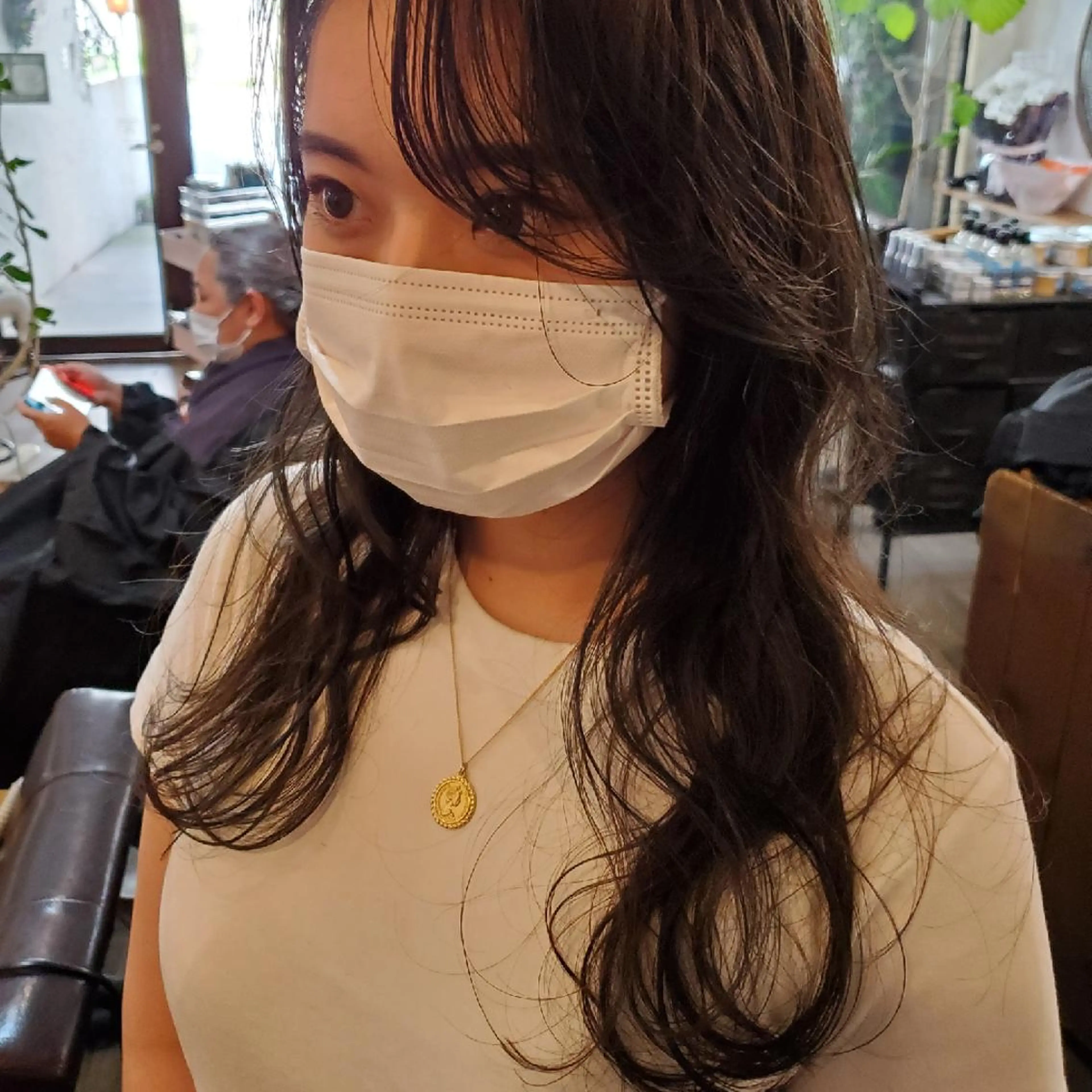 ロング カラー 切りっぱなしボブ ショートボブ バレイヤージュ ベージュカラー 黒髪 カット ヘアカラー トリートメント フリーランス所属・韓国ヘア レイヤー くびれヘアMATSUのヘアスタイル