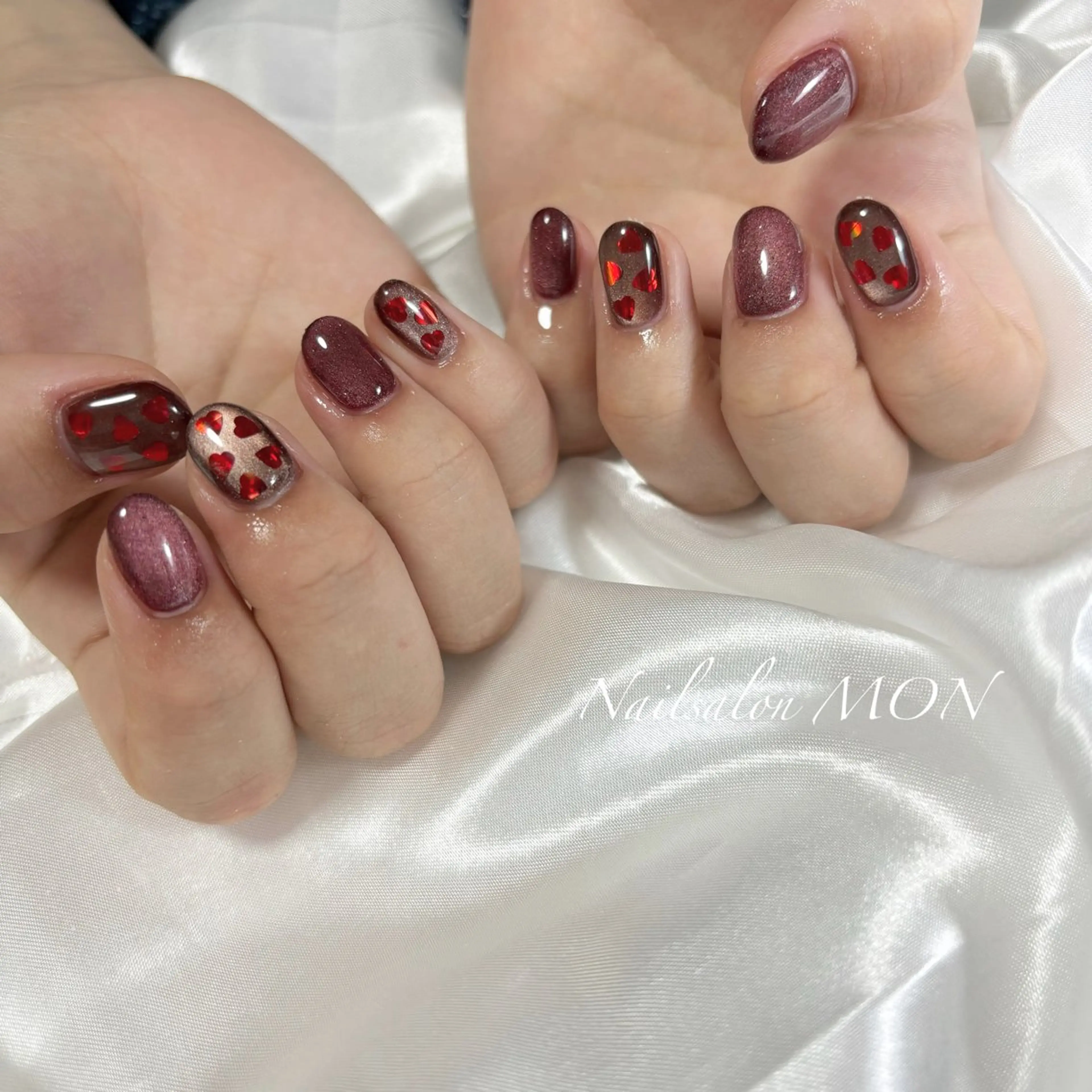 ネイル ハート ハンドネイル Nailsalon MONのネイルデザイン
