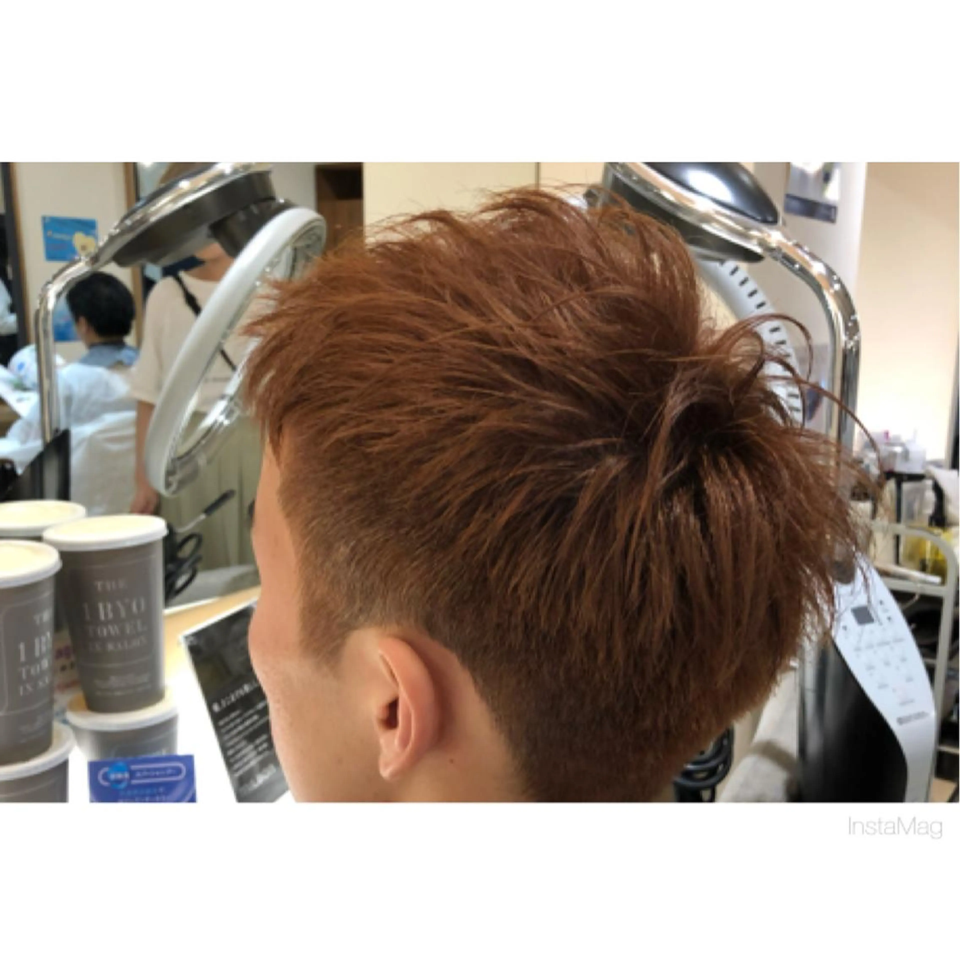 ショート カラー メンズ メンズベリーショート ベリーショート ベージュカラー レッドカラー ショートヘア カット ヘアカラー 岩間 香純のヘアスタイル