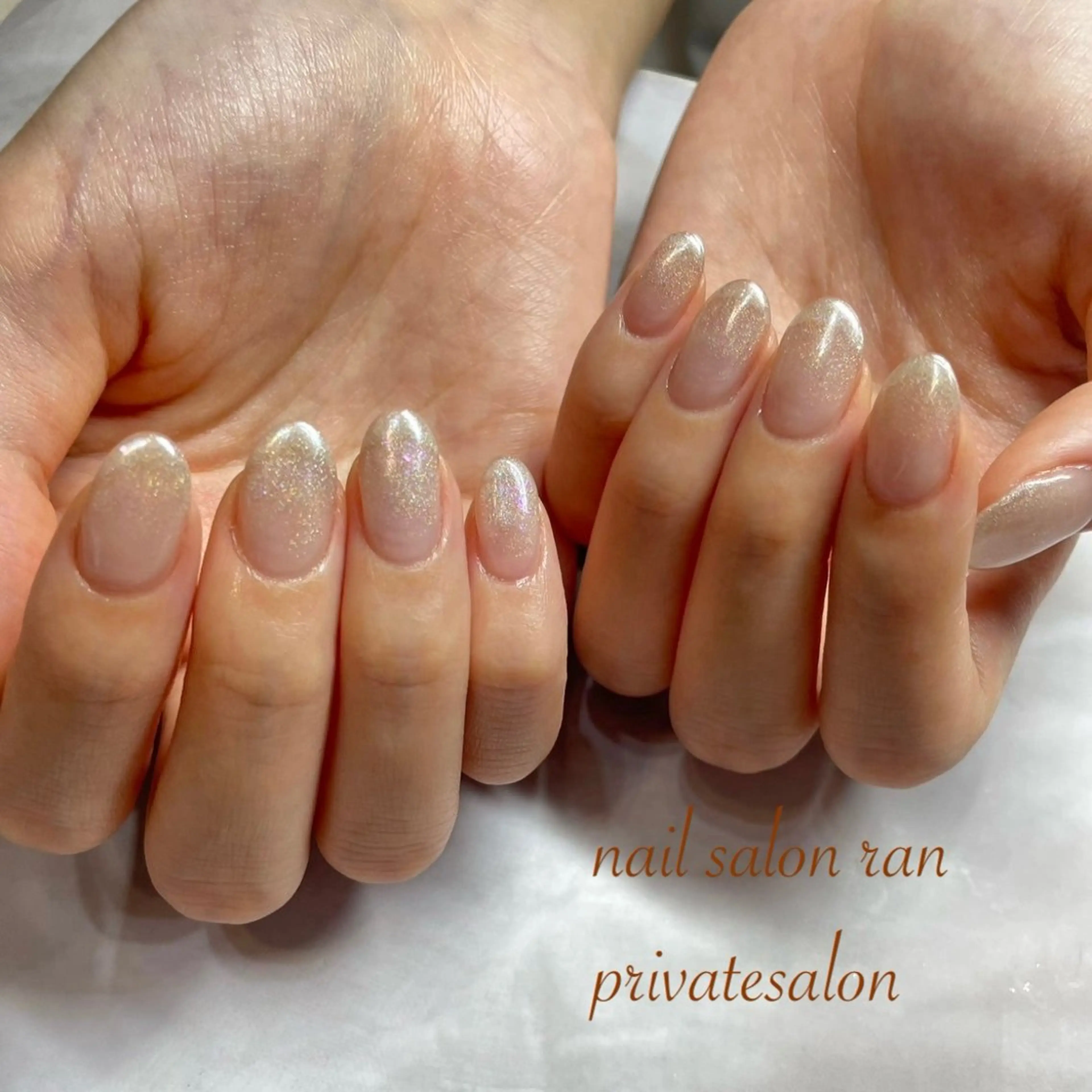 ネイル フレンチネイル ラメ(グリッター) マグネットネイル ハンドネイル ハンドケア nailsalon ranのネイルデザイン