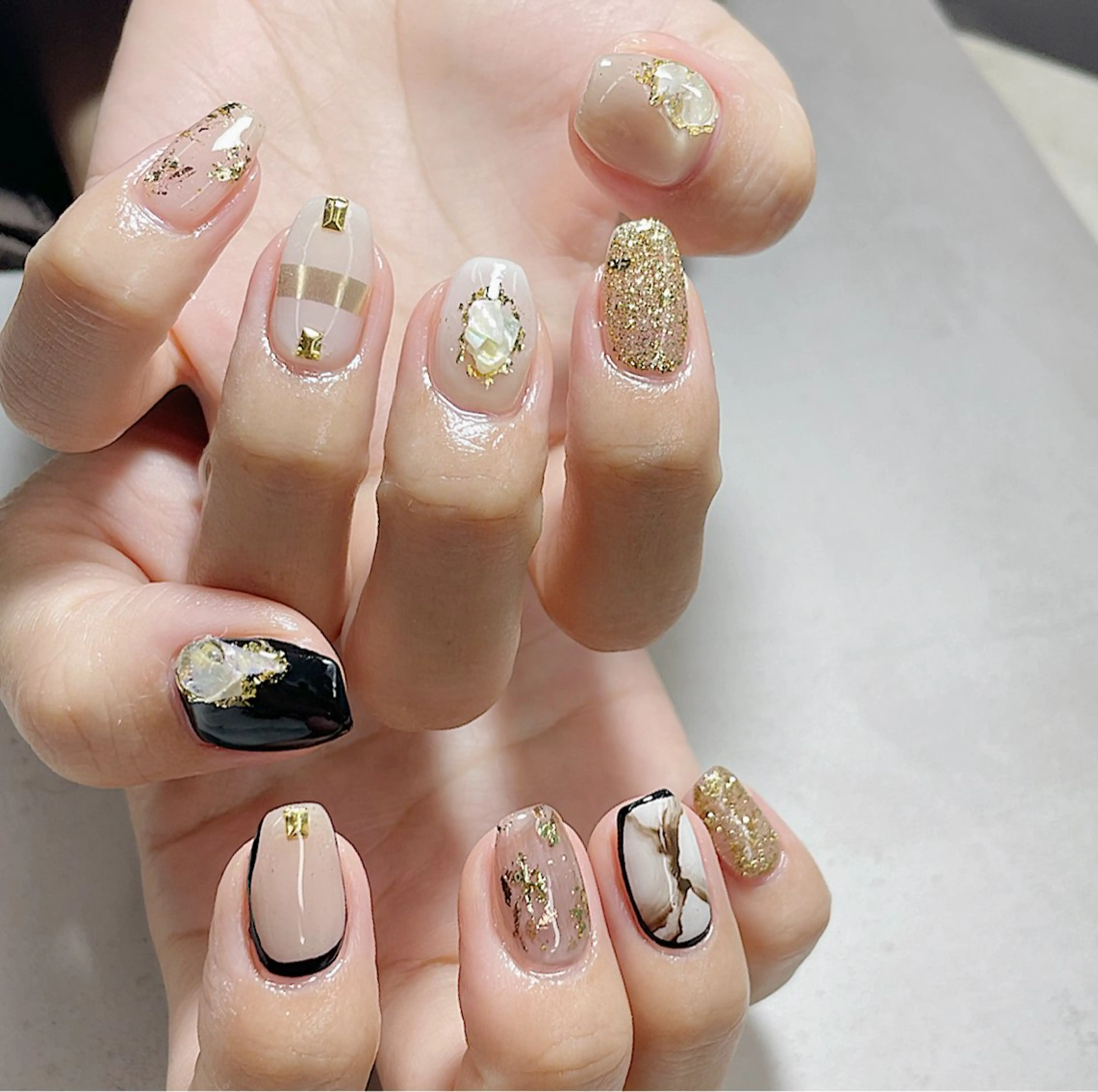 ネイル ブルー 大理石ネイル(マーブル) ハンドネイル mua nail mikiのネイルデザイン