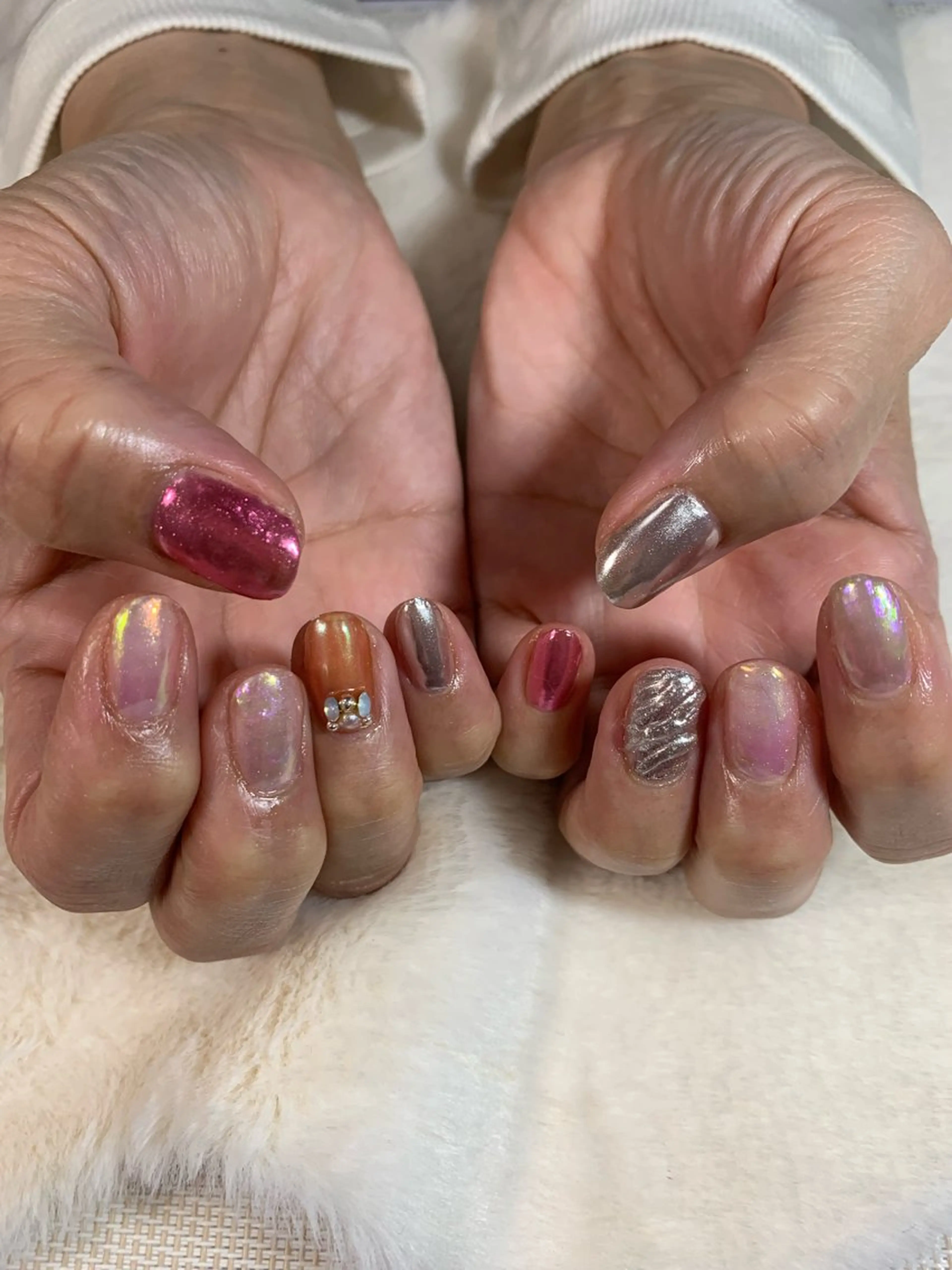 ネイル ミラーネイル ハンドネイル 北川 恭子のネイルデザイン