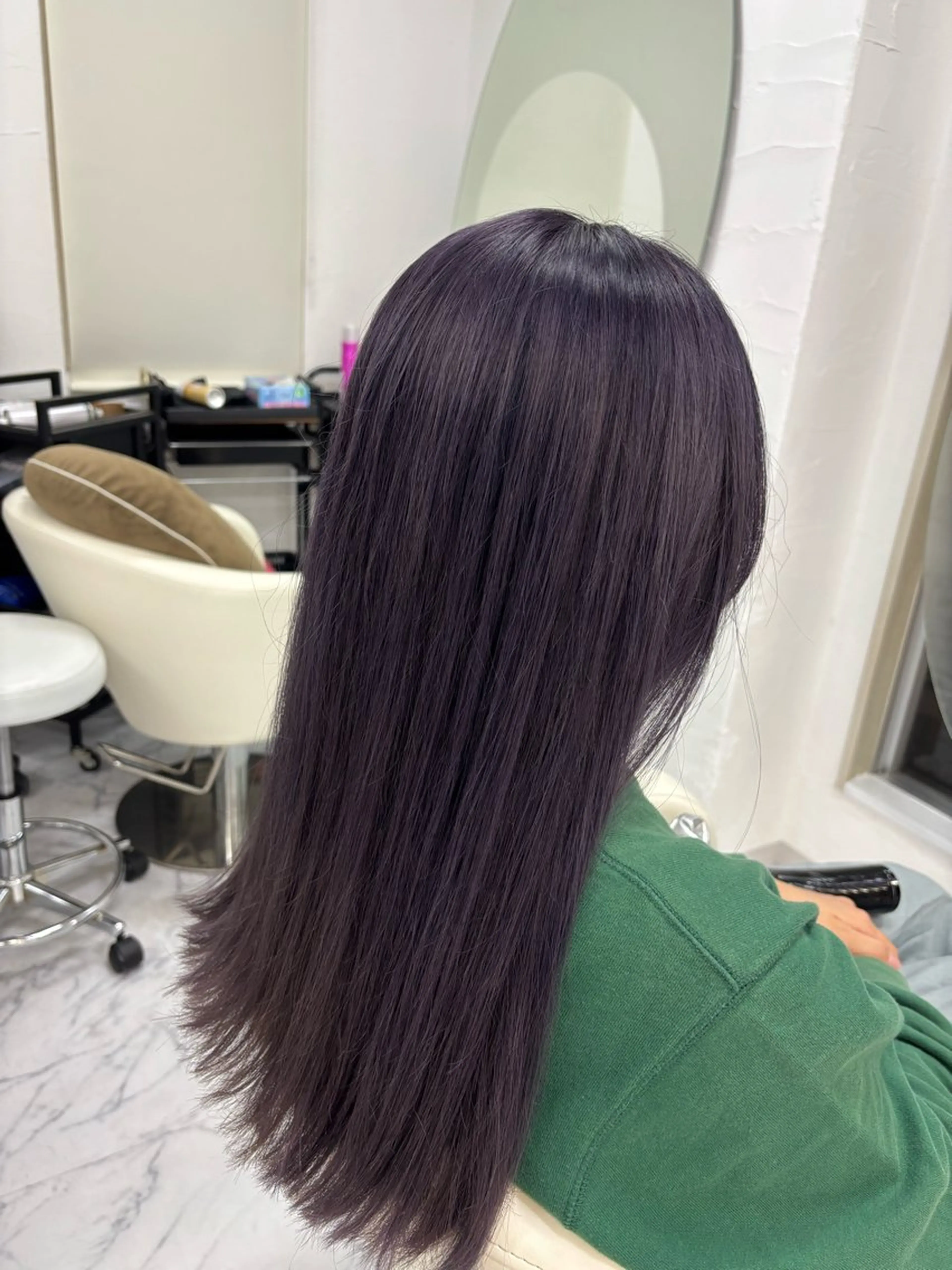 ロング カラー ダブルカラー グレージュ ラベンダーカラー ラベンダーグレージュ ラベンダーグレー カット ヘアカラー Esquisse.est所属・Esquisse est ミライのヘアスタイル