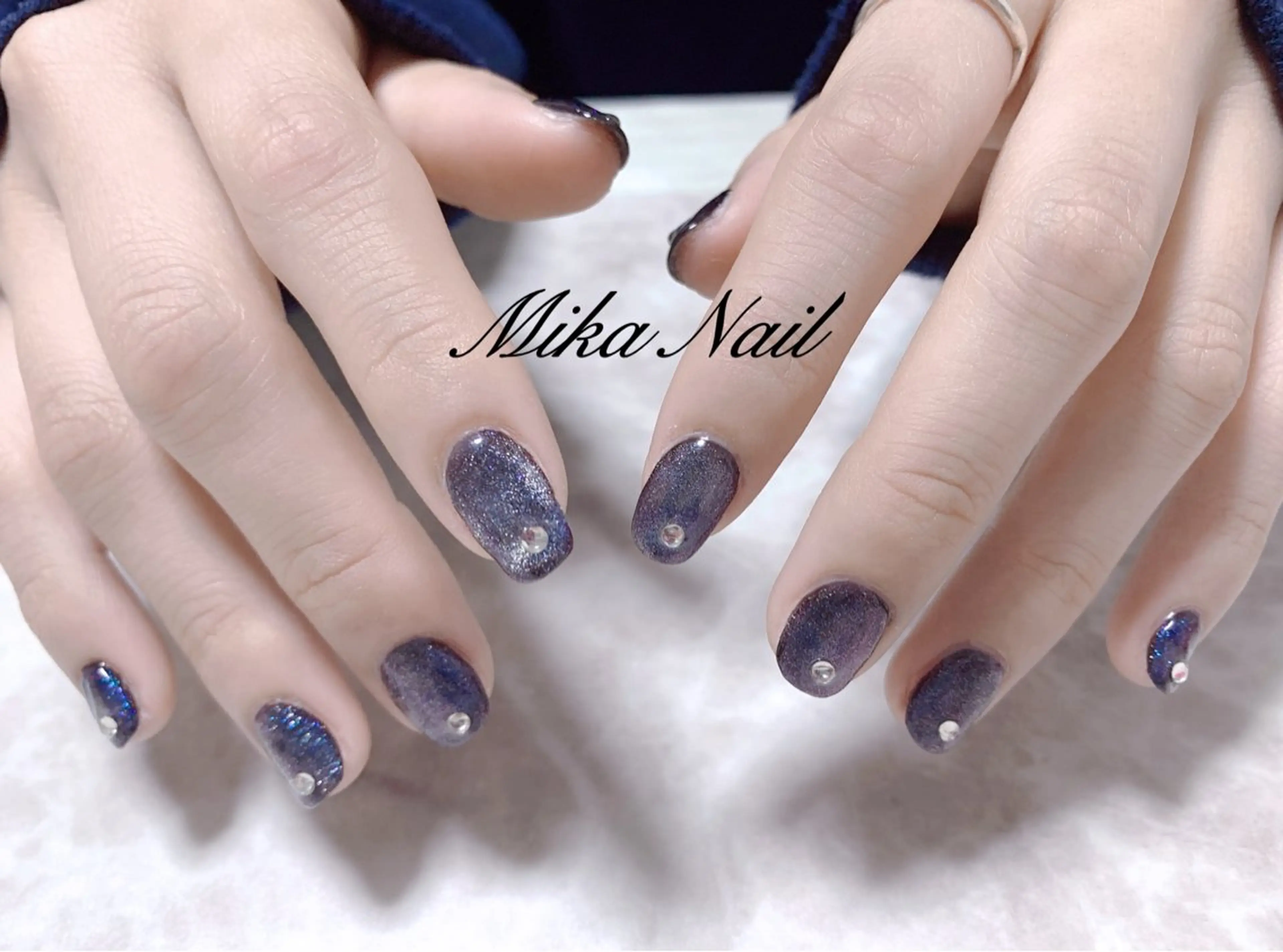 ネイル マグネットネイル マグネットワンカラー ワンカラーネイル Mika Nailのネイルデザイン