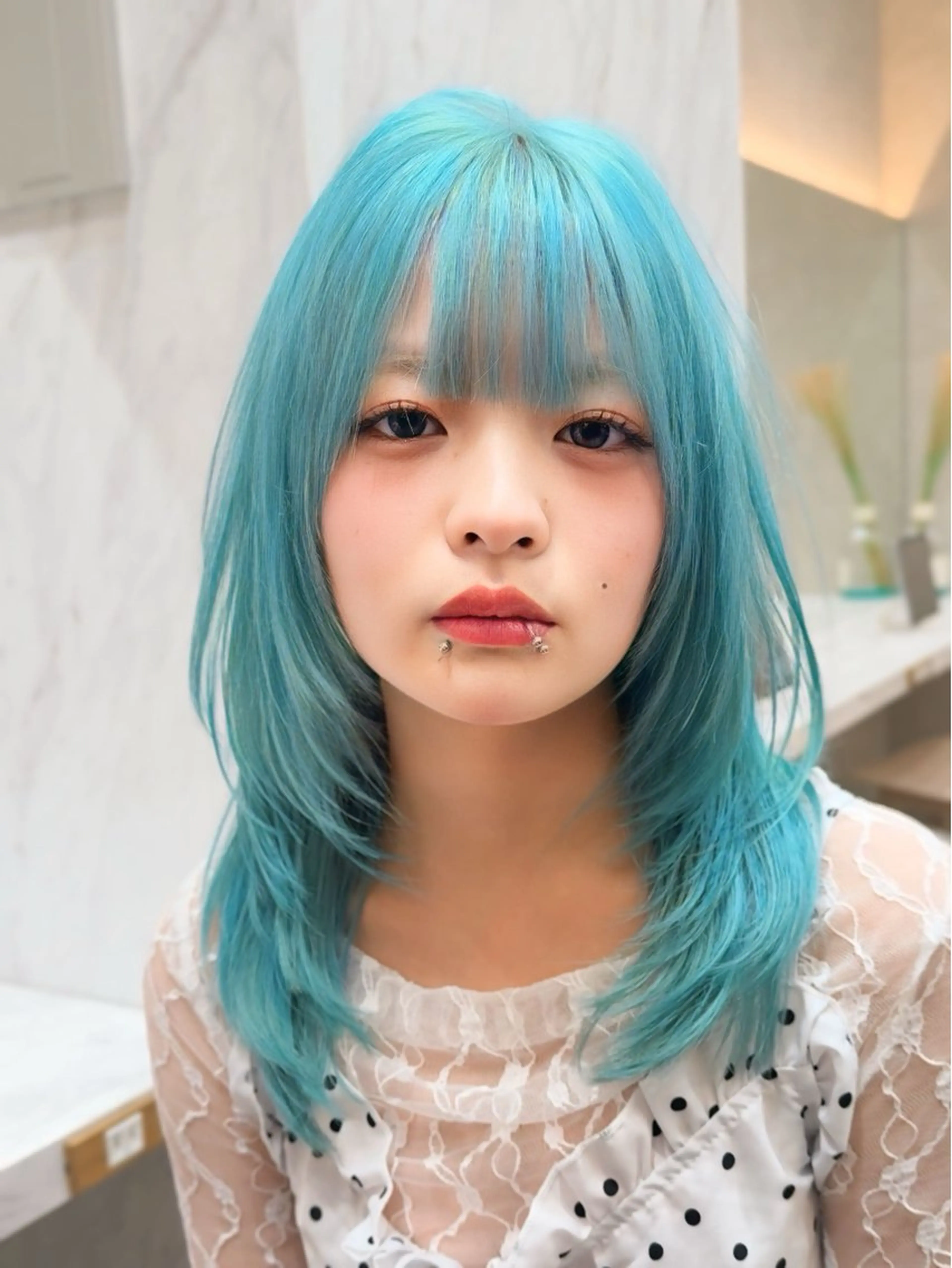 ロング カラー ヘアカラー トリートメント ヘッドスパ ヘアセット ケアブリーチ 韓国レイヤーKYONのヘアスタイル