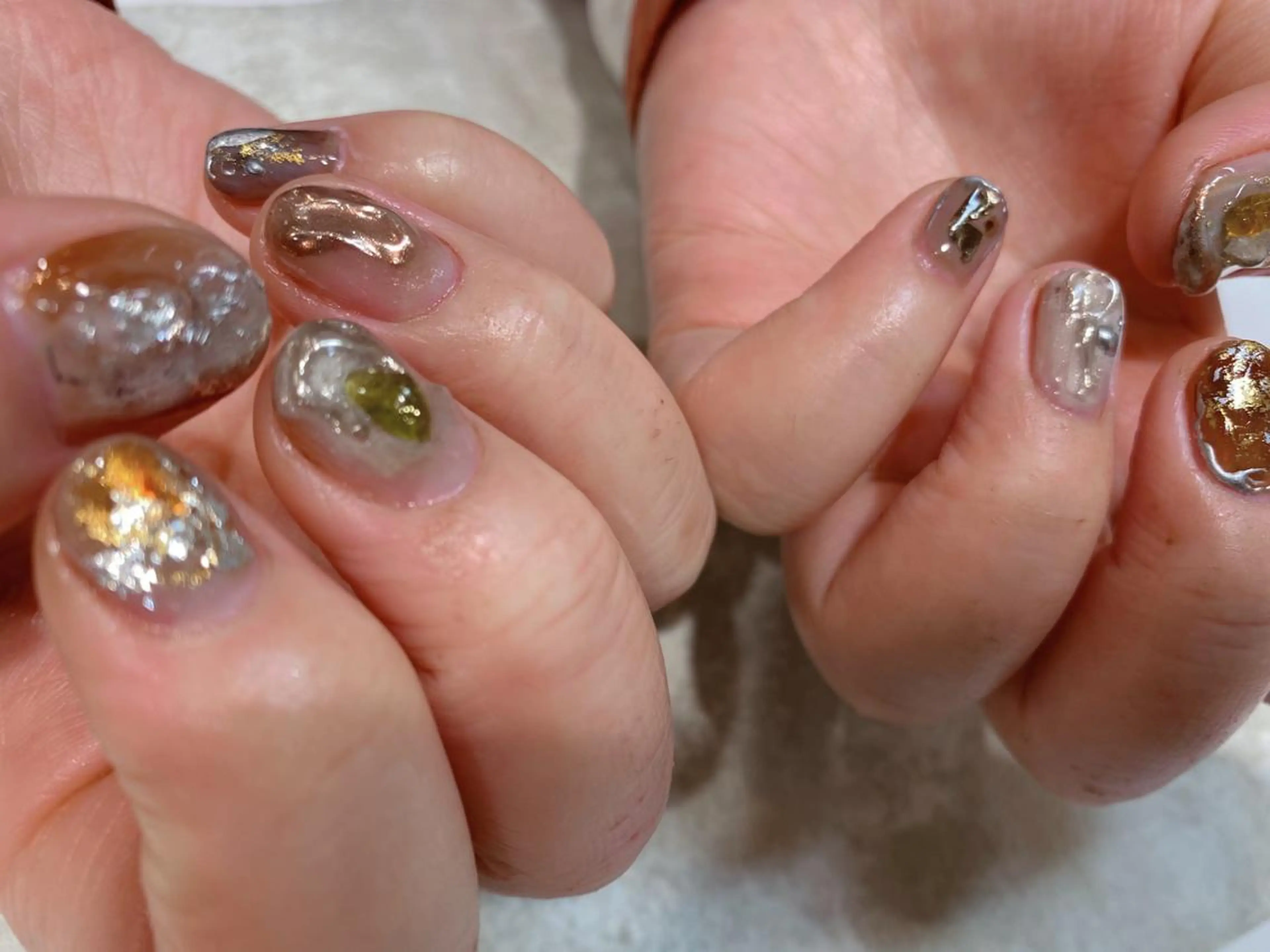 ネイル ブラウン ニュアンスネイル JurerEye☆ Marikoのネイルデザイン