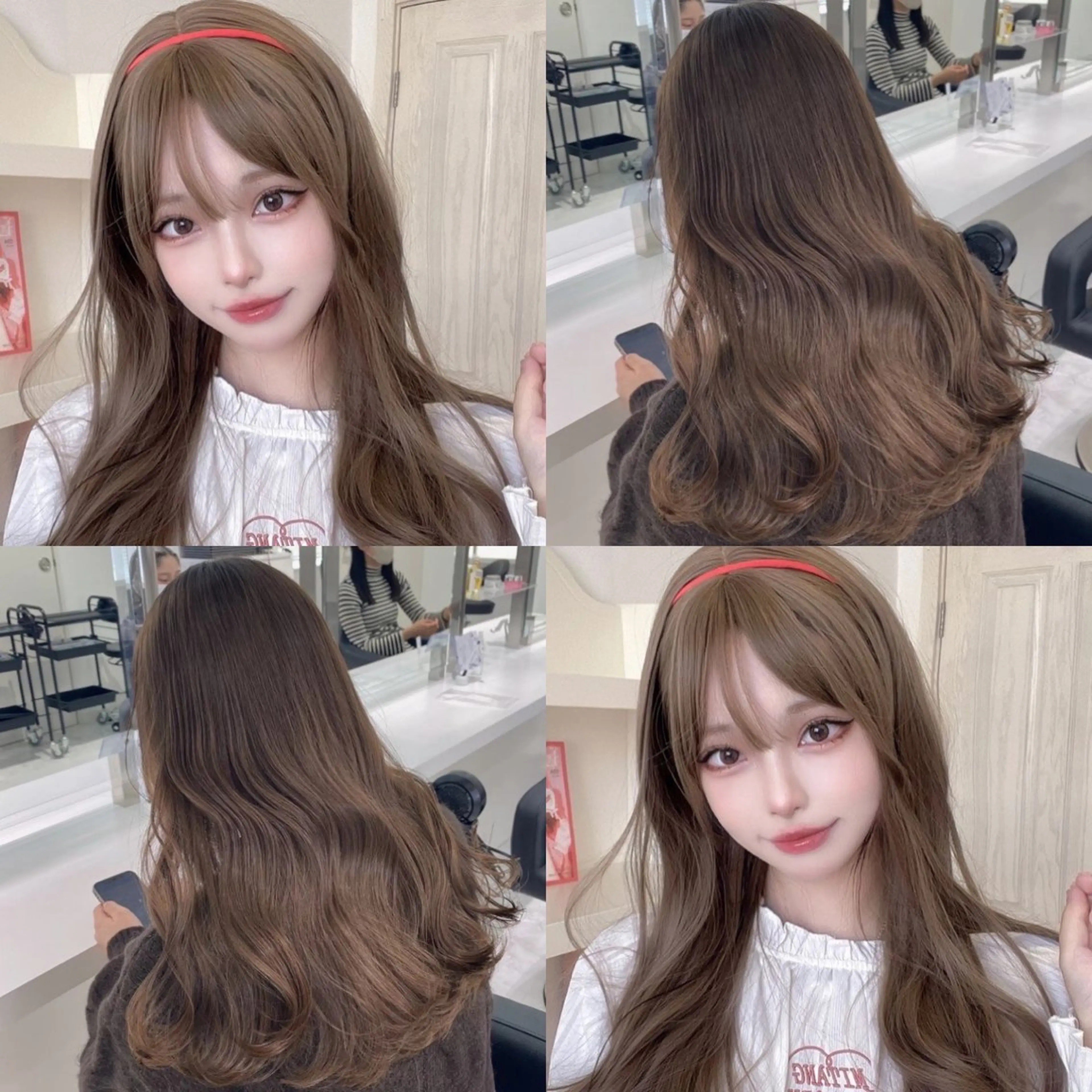 ミディアム ヘアカラー トリートメント ヘッドスパ ヘアセット 大人っぽ上品🤍韓国 レイヤー🤍ふうがのヘアスタイル