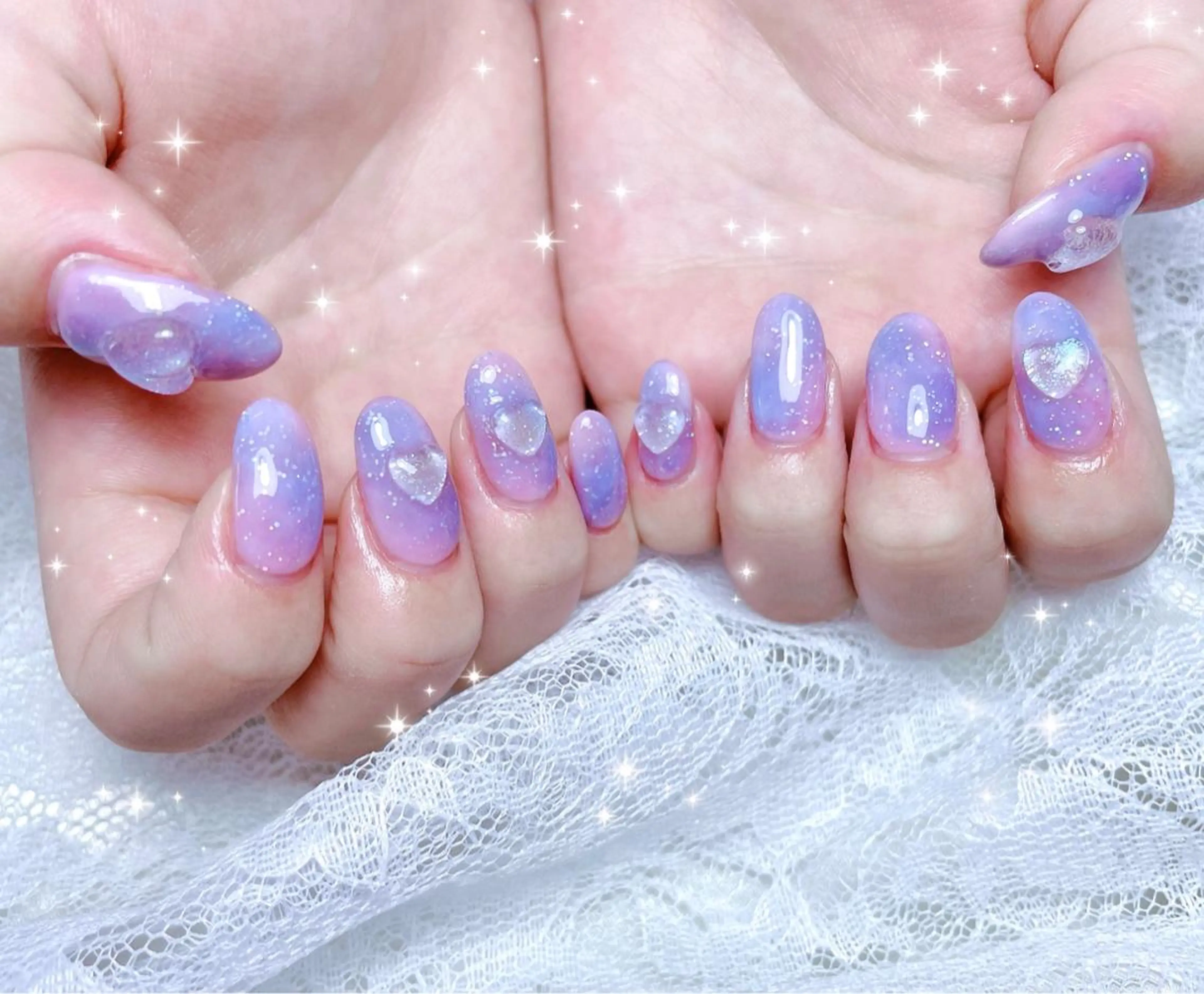 ネイル ニュアンスネイル ハンドネイル FLARE NAIL フレアネイルのネイルデザイン
